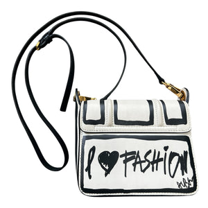 LANVIN 2016SS × Alber Elbaz  Trompe-l'oeil Graffitied Leather Shoulder Bag