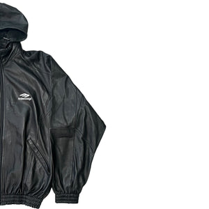 BALENCIAGA 2022AW 3B Sport Icon Tracksuit Leather Jacket
