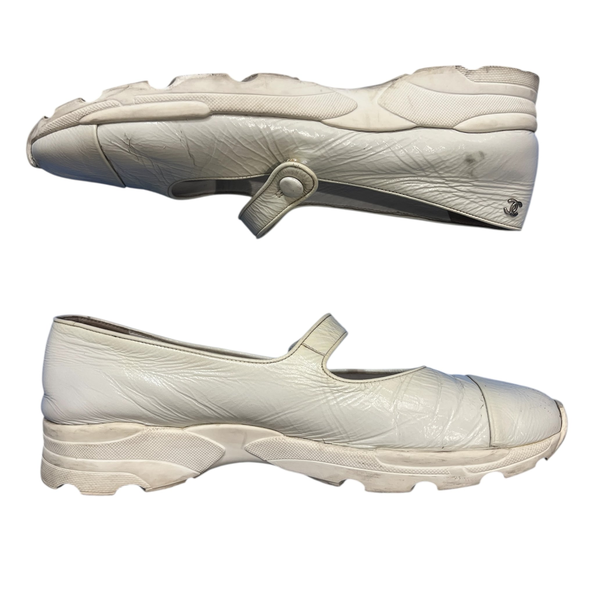 CHANEL Logo Charm Ballet Shoes Rubber Sole