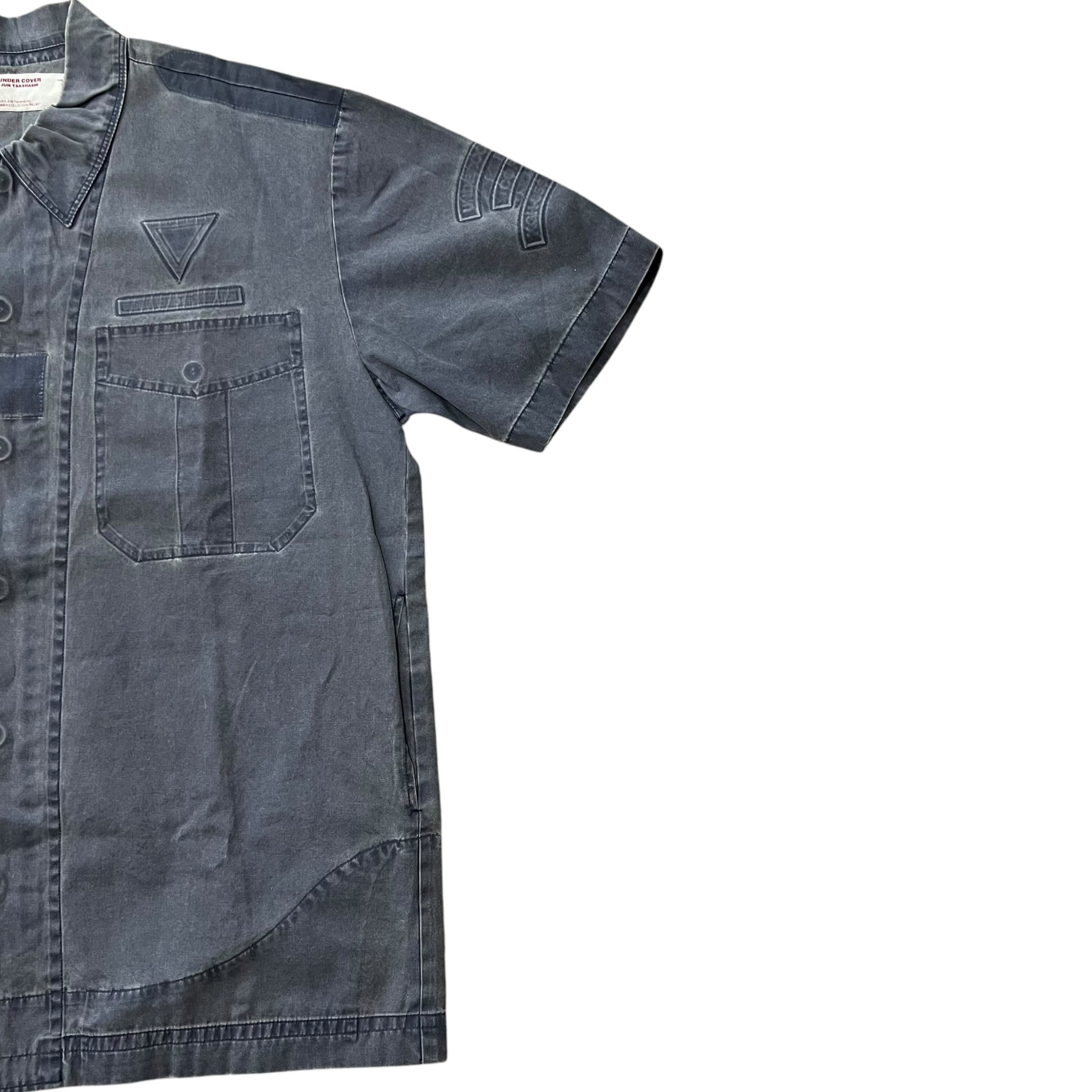 UNDERCOVER 1999SS RELIEF OVER-DYED NAVY BUTTON DOWN SHIRTS
