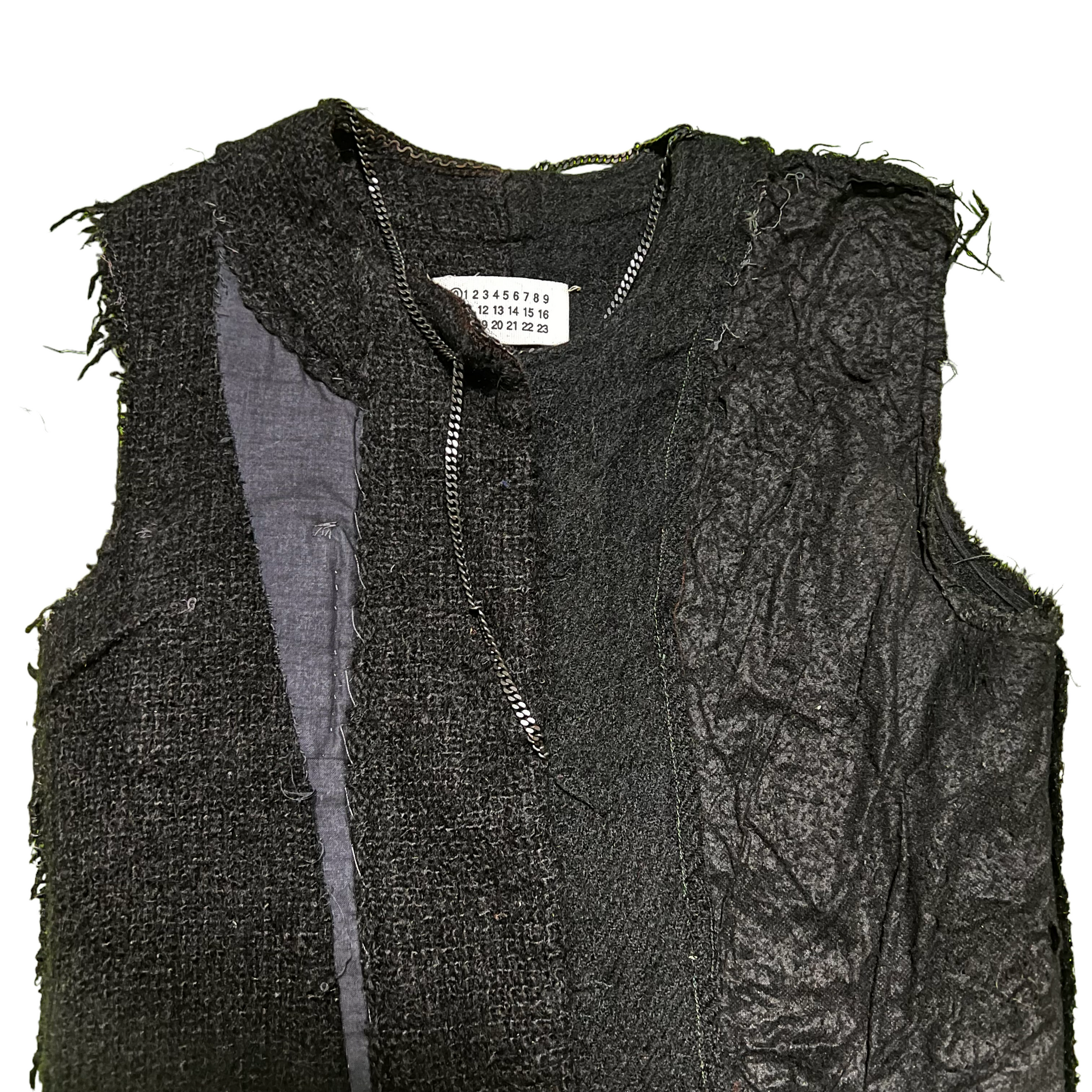MAISON MARTIN MARGIELA ARTISANAL CHANEL TWEED CUT WORK VEST