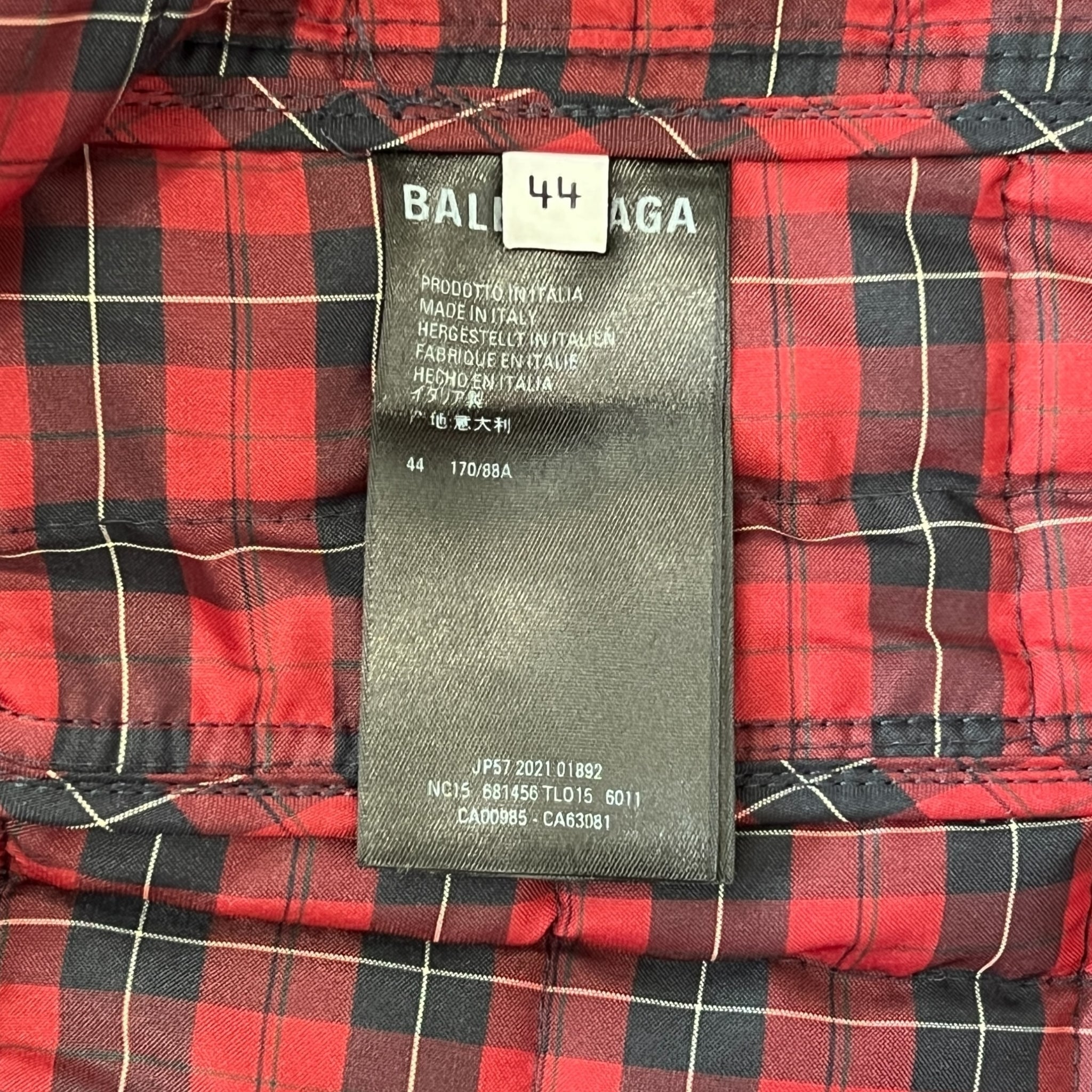 BALENCIAGA SS2022 Quilted Tartan Oversized Shirt Jacket (Light Padding / Made in Italy)