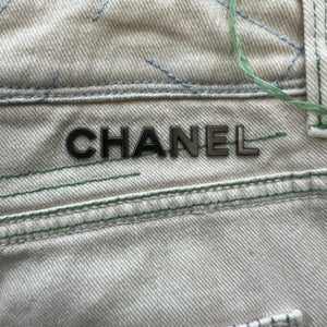 CHANEL Vintage Stitch Straight Denim Pants