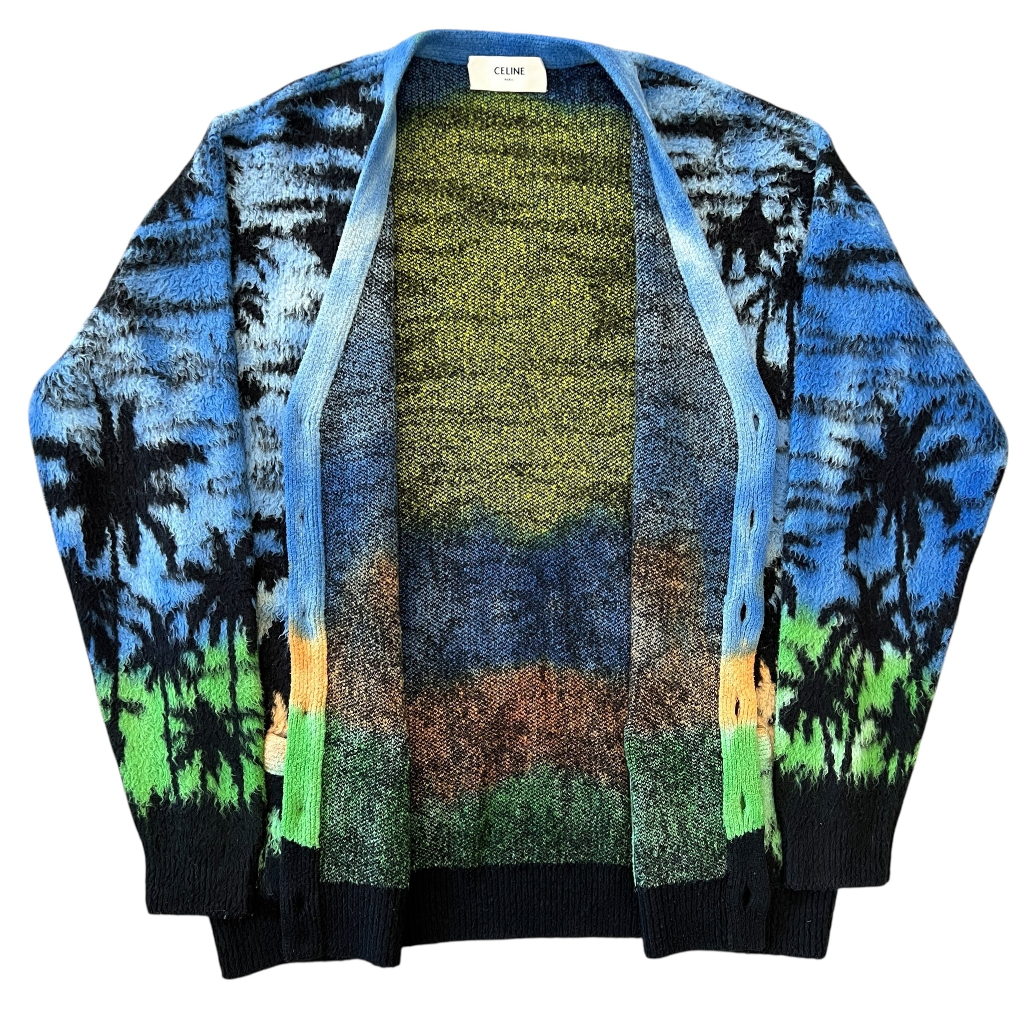 CELINE 2023SS ×HEDI SLIMANE Sunset Tropical Printed Cotton Cardigan