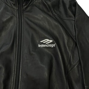 BALENCIAGA 2022AW 3B Sport Icon Tracksuit Leather Jacket
