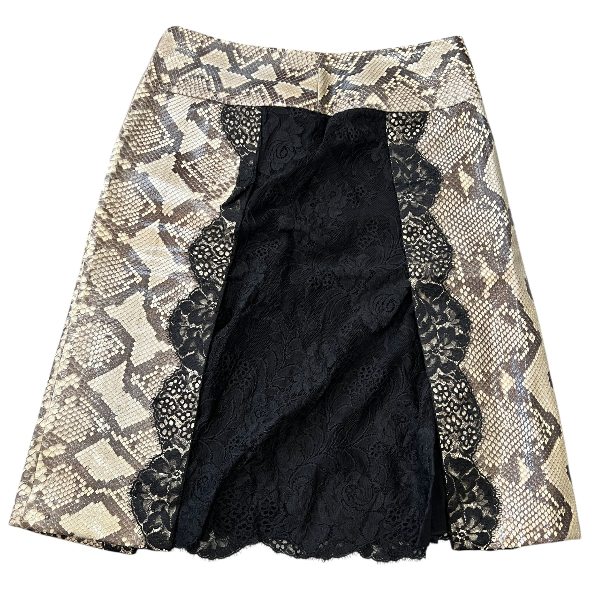 DOLCE&GABBANA Real Python Slit layerd Skirt