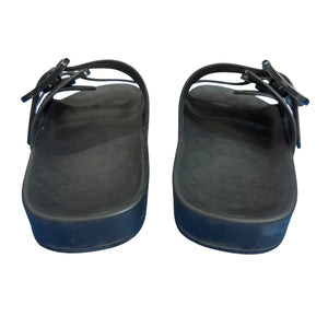 BALENCIAGA Two-Strap Leather Sandals black