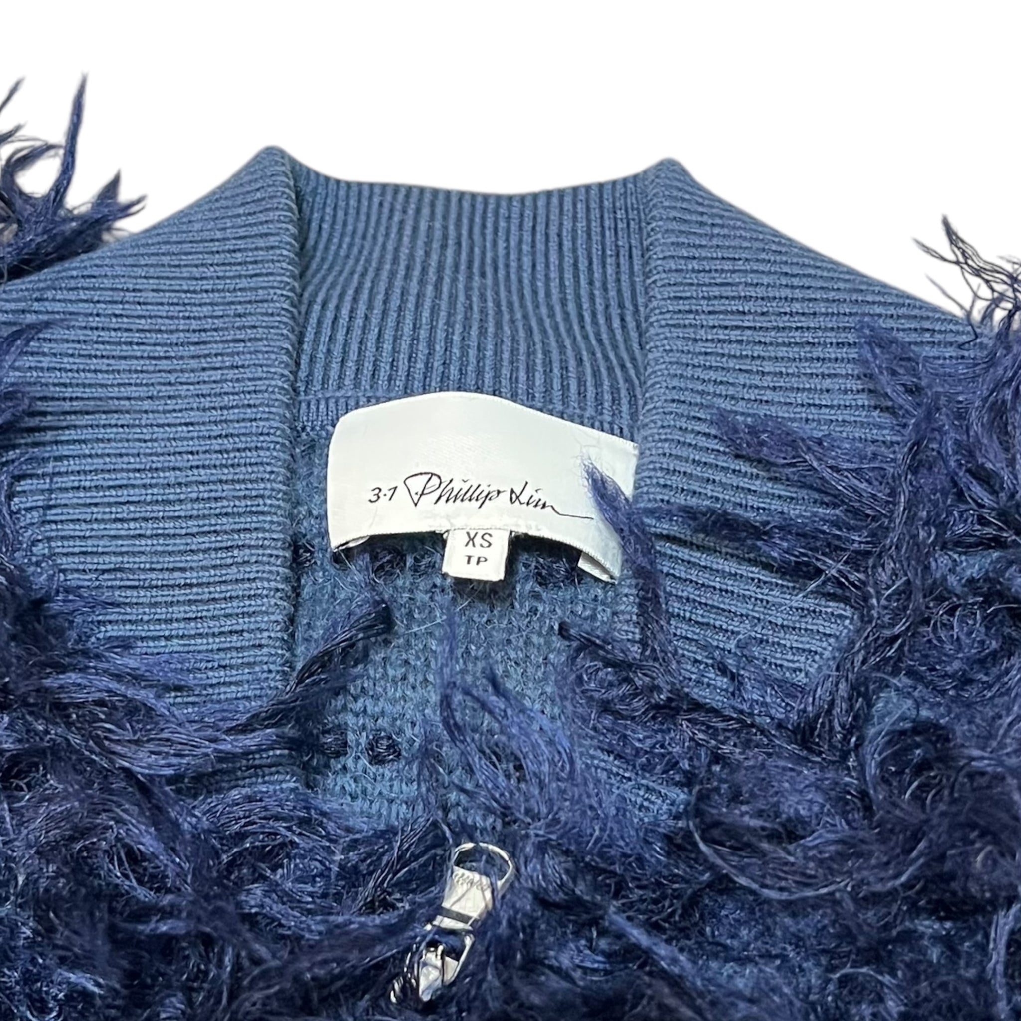 3.1 Philip Lim Zip Up Mohair Pattern Long  Cardigan