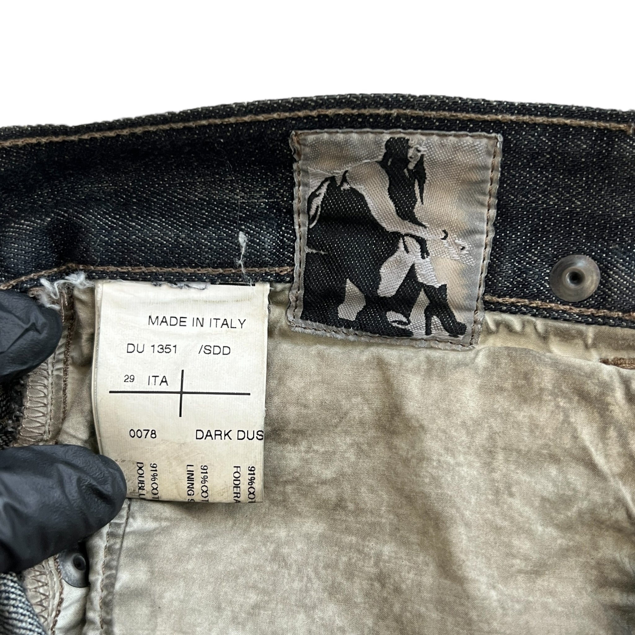 RICK OWENS DRKSHDW Vintage Effect Overdyed Cropped Denim Pants