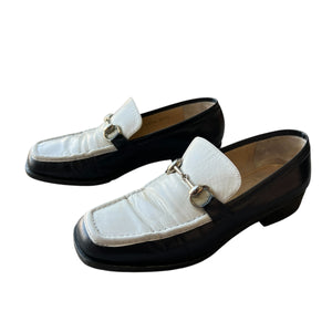 GUCCI Leather Bicolor Horsebit Loafer