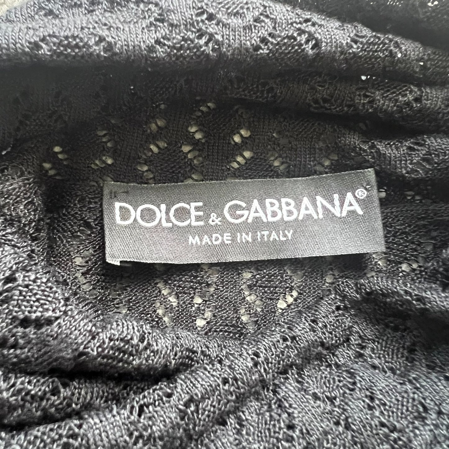 DOLCE&GABBANA COTTON MESH TURTLE NECK KNIT