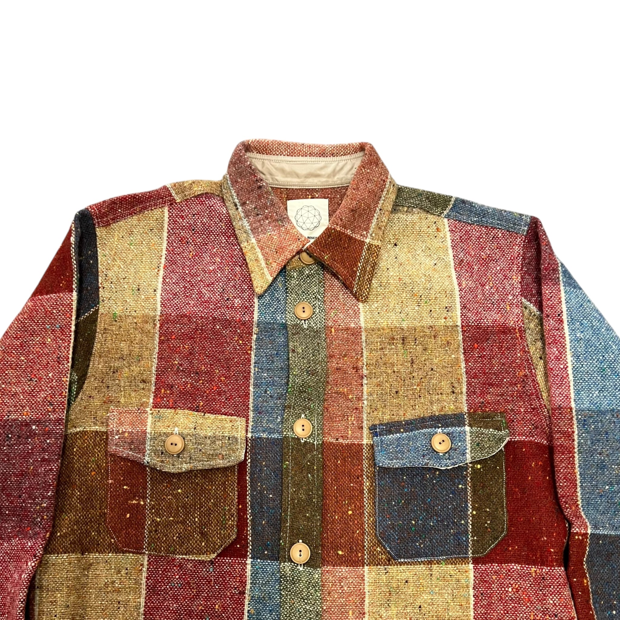 GENERAL RESEARCH 2000 Multi Color Wool Check Tweed Shirts