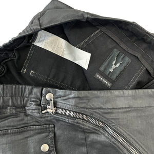 RICK OWENS DRKSHDW 2019AW Black Wax Air Cut Jogger