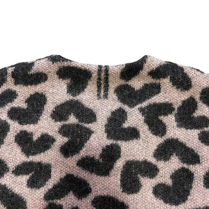 SAINT LAURENT PARIS 2014AW × HEDI SLIMANE HEART PATTERN MOHAIR BREND CARDIGAN PINK
