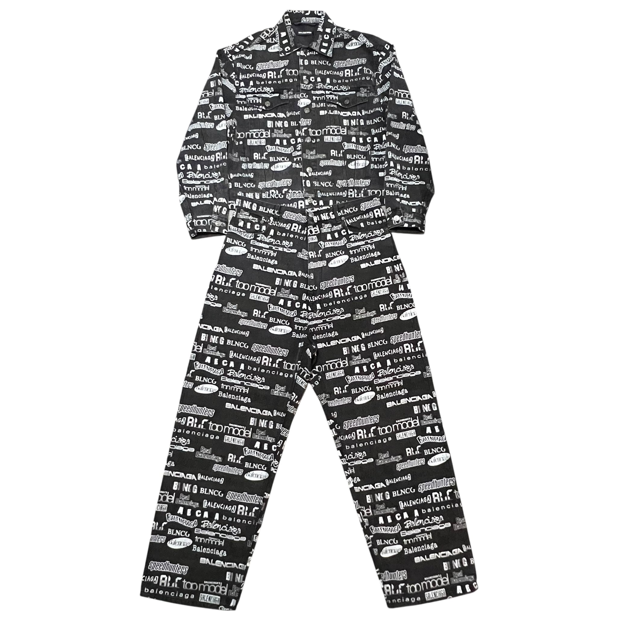BALENCIAGA 20AW MULTI LOGO DENIM JACKET