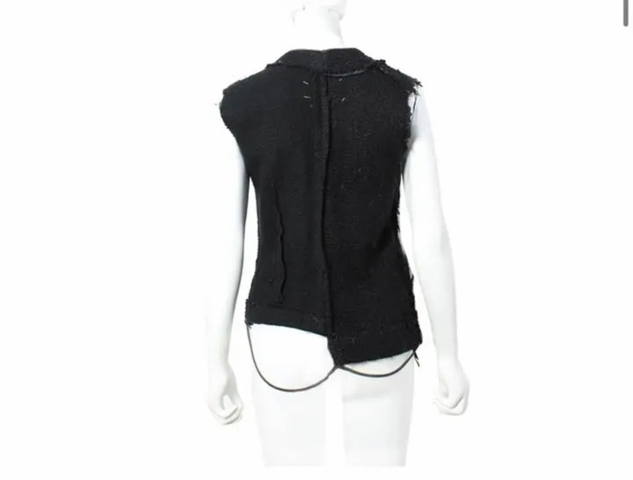 MAISON MARTIN MARGIELA ARTISANAL CHANEL TWEED CUT WORK VEST