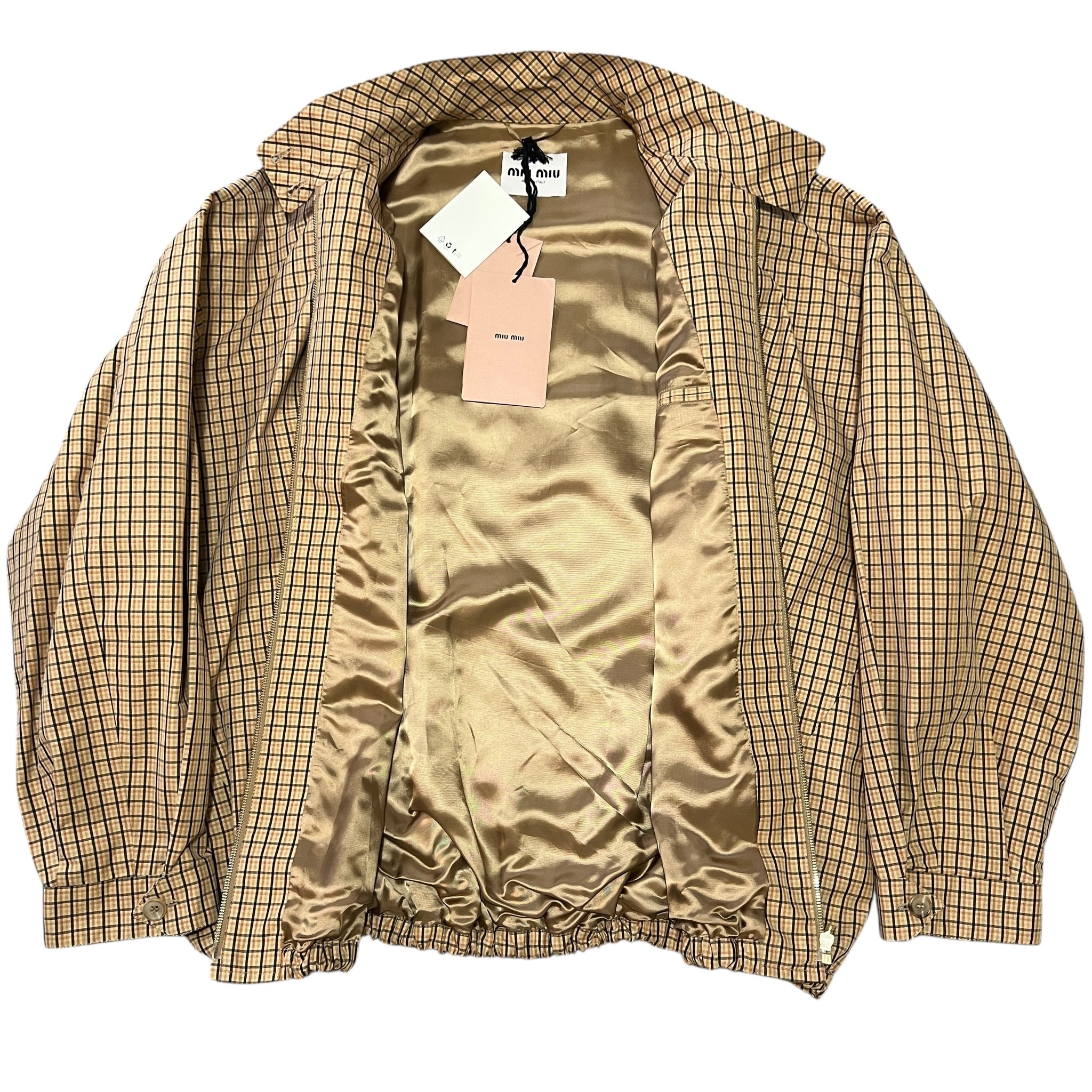 MIU MIU 2025ss Cord Checked Canvas Blouson Jacket