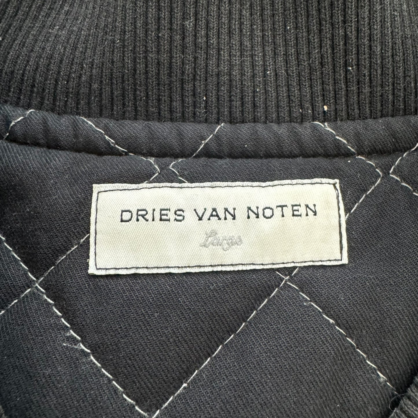 DRIES VAN NOTEN 2014AW MOLESKIN COTTON BACK ZIP BOMBER JACKET