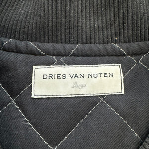 DRIES VAN NOTEN 2014AW MOLESKIN COTTON BACK ZIP BOMBER JACKET