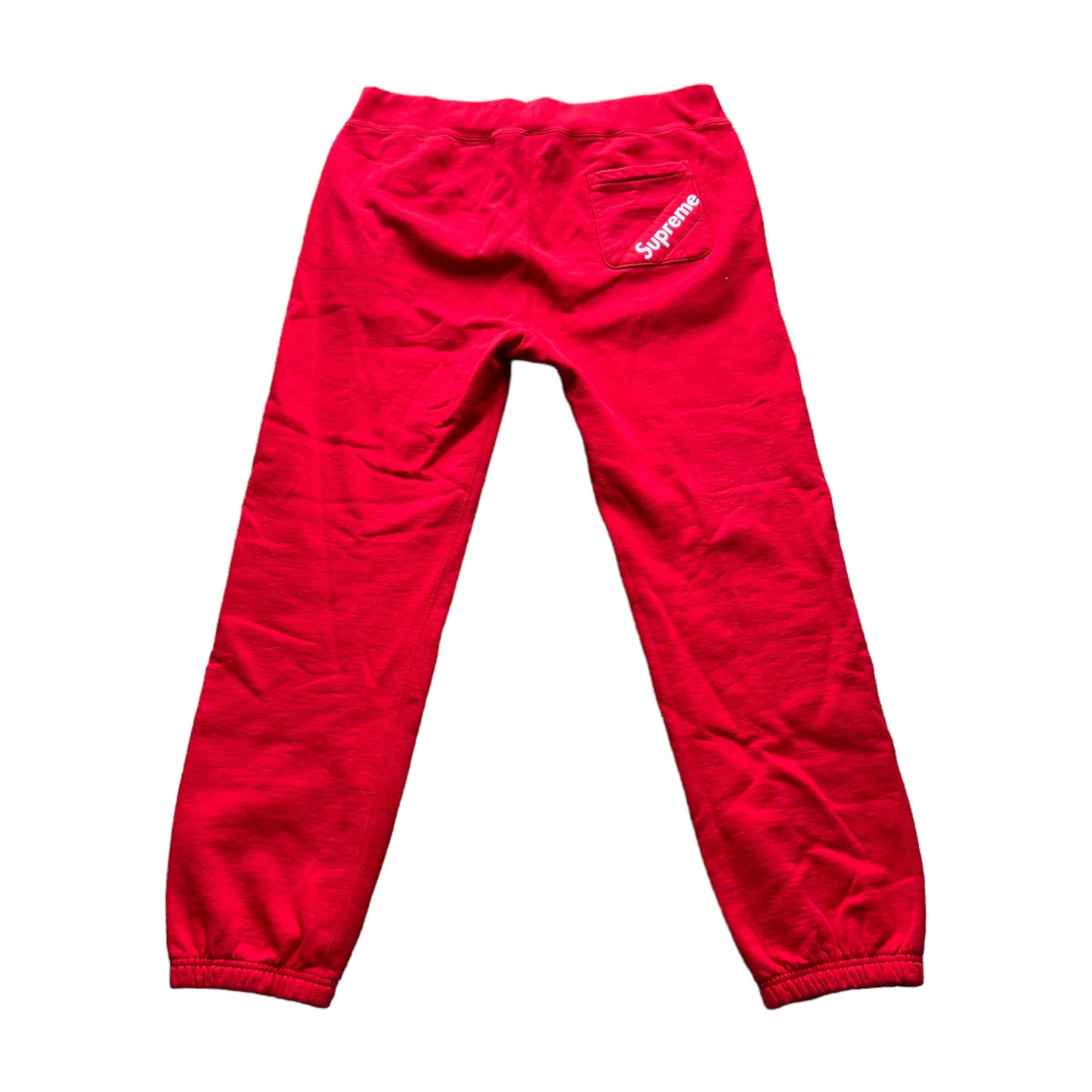 SUPREME back logo sweat pants red