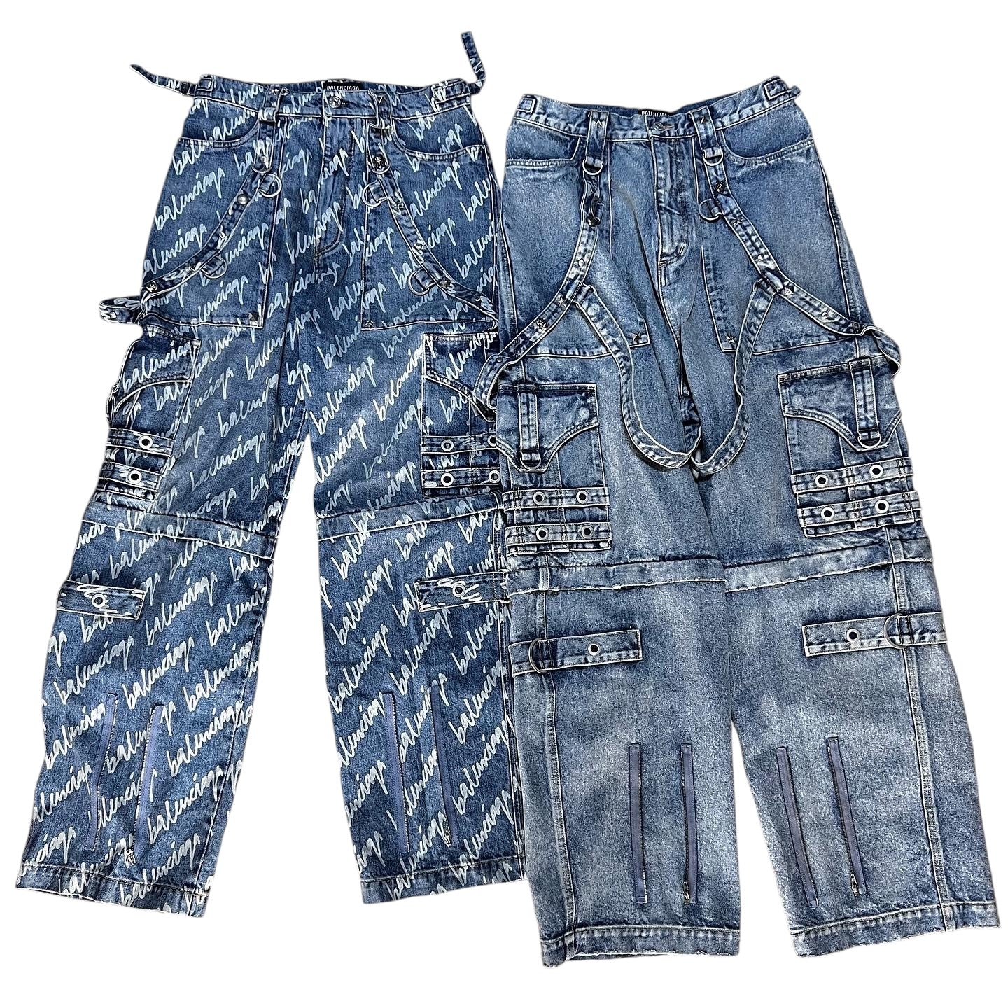 BALENCIAGA 2022AW All Over Logo RAVER JEANS