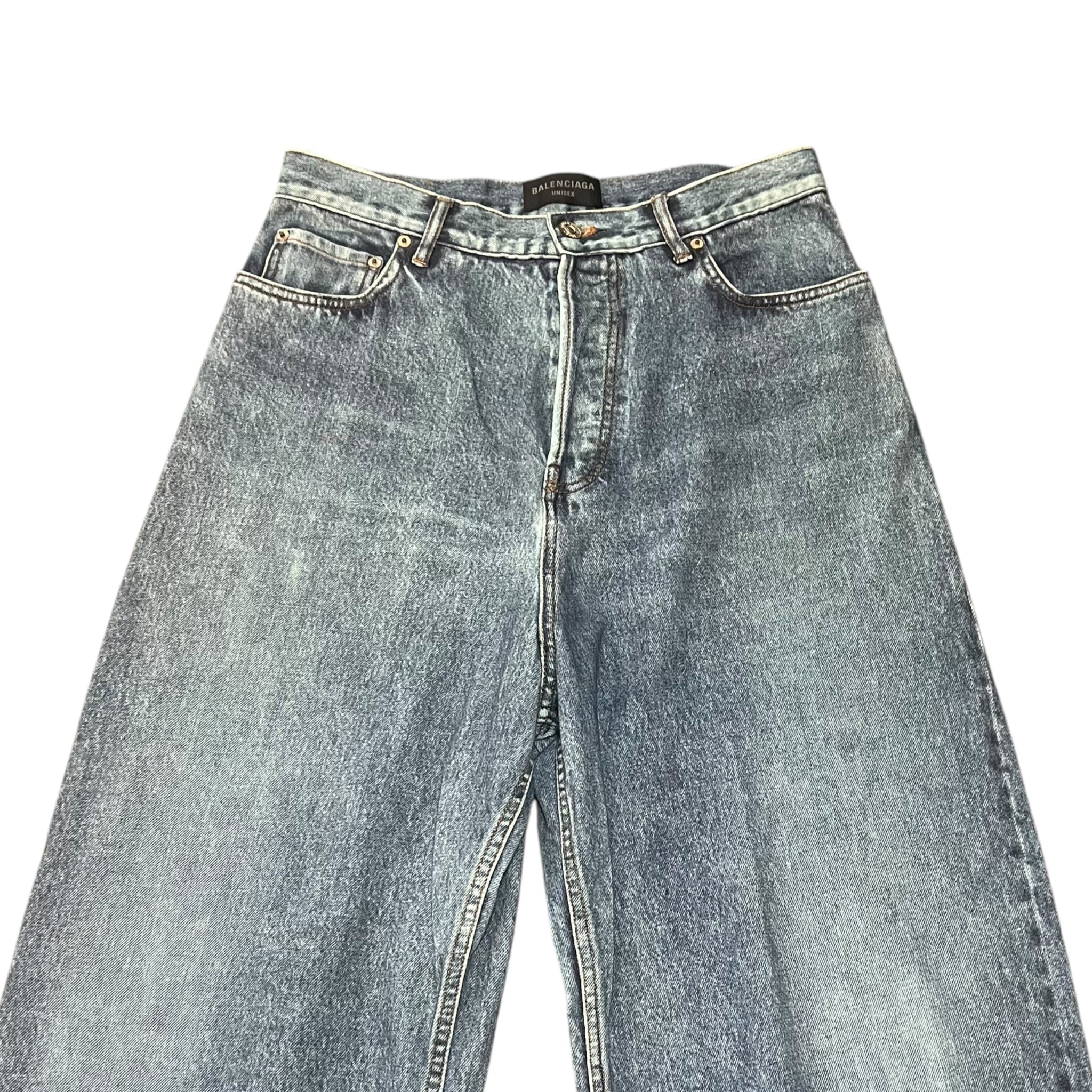 BALENCIAGA 2022AW Trompe-l'oeil Heavy Cotton Jersey Denim Baggy Pants