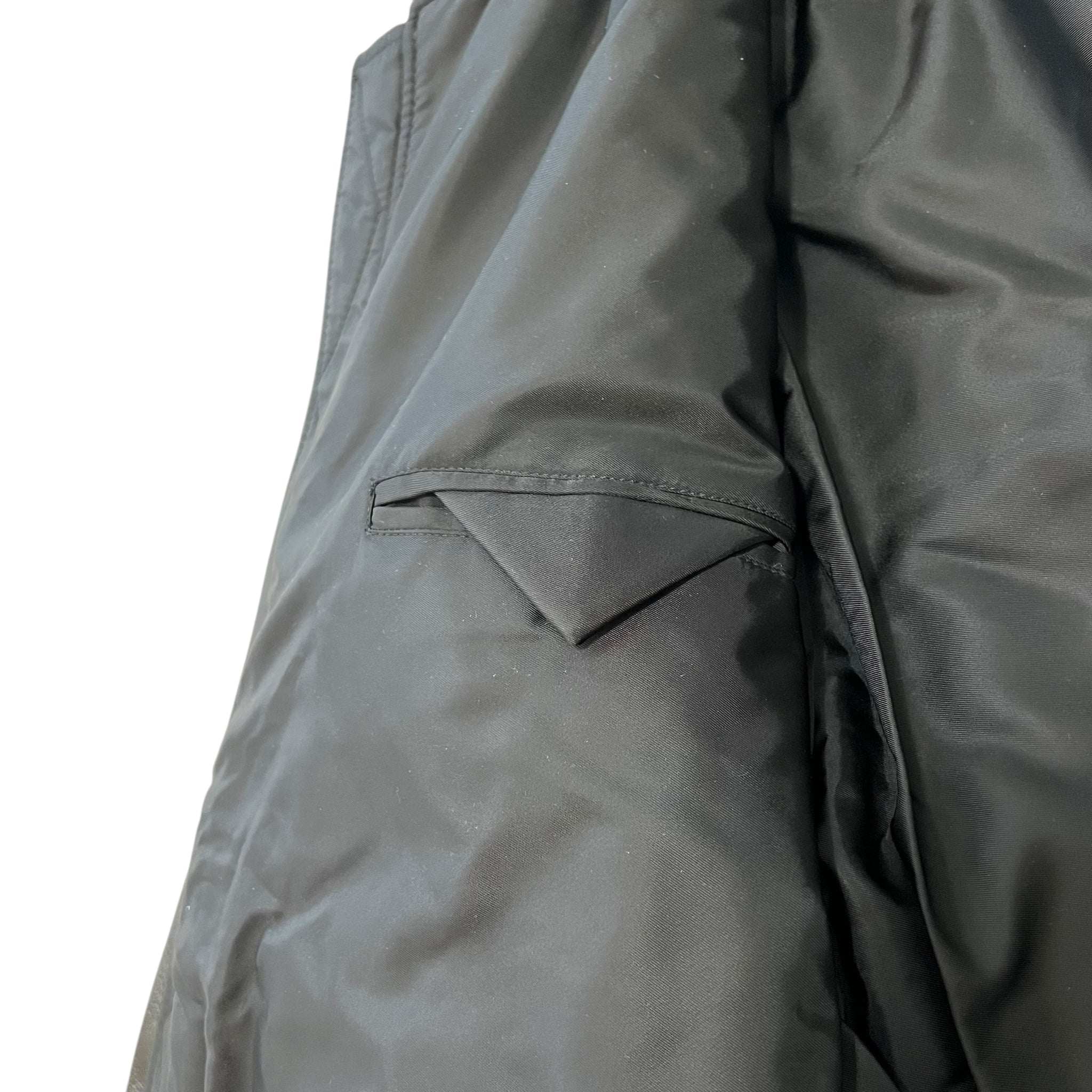 PRADA Raf Simons 21AW Rum Skin Triangle Nappa Leather Oversized Bomber Jacket