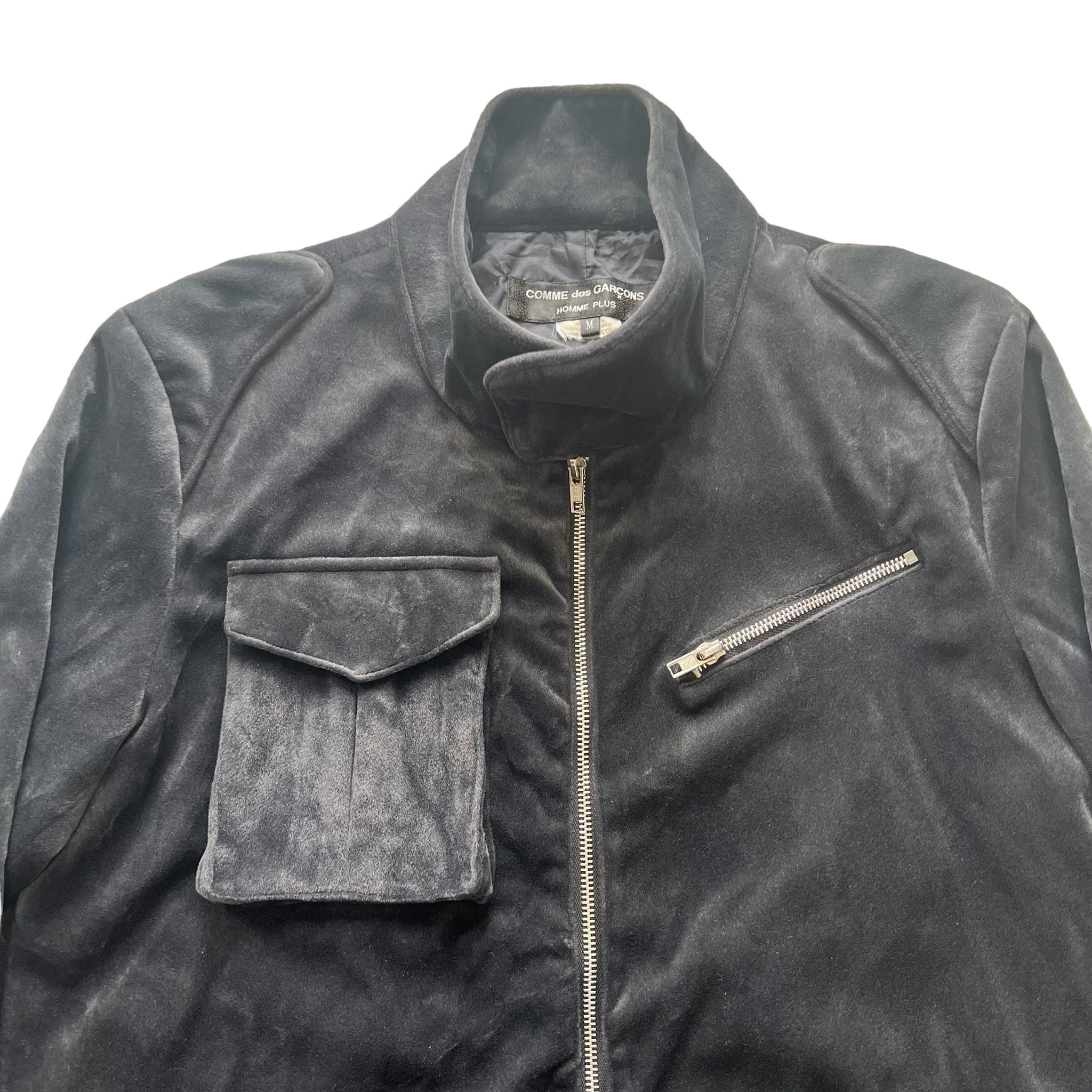 COMME DES GARCONS HOMME PLUS 2009AW VELVET PADDED POCKET ZIP JACKET