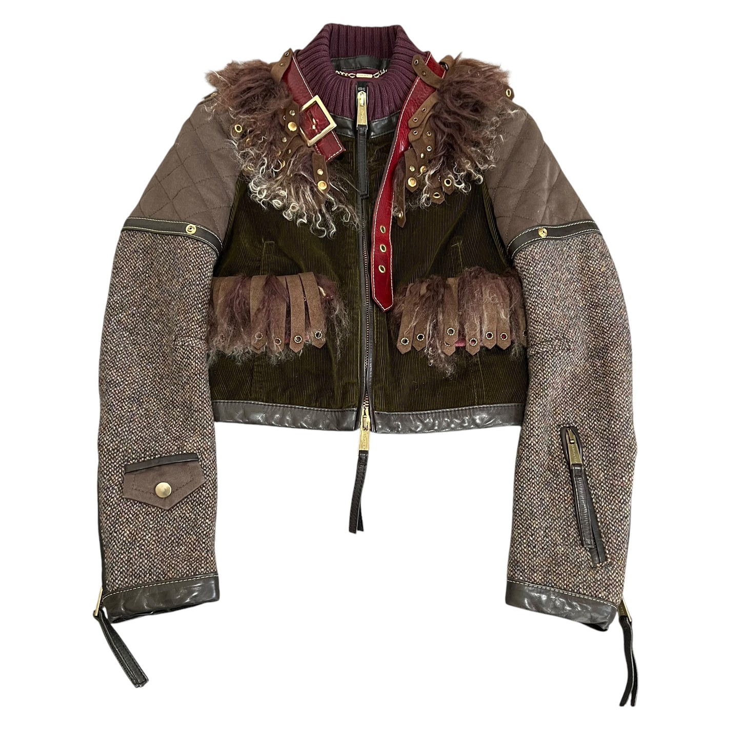 DSQUARED2 Feather Attachment Docking Single Riders Jacket