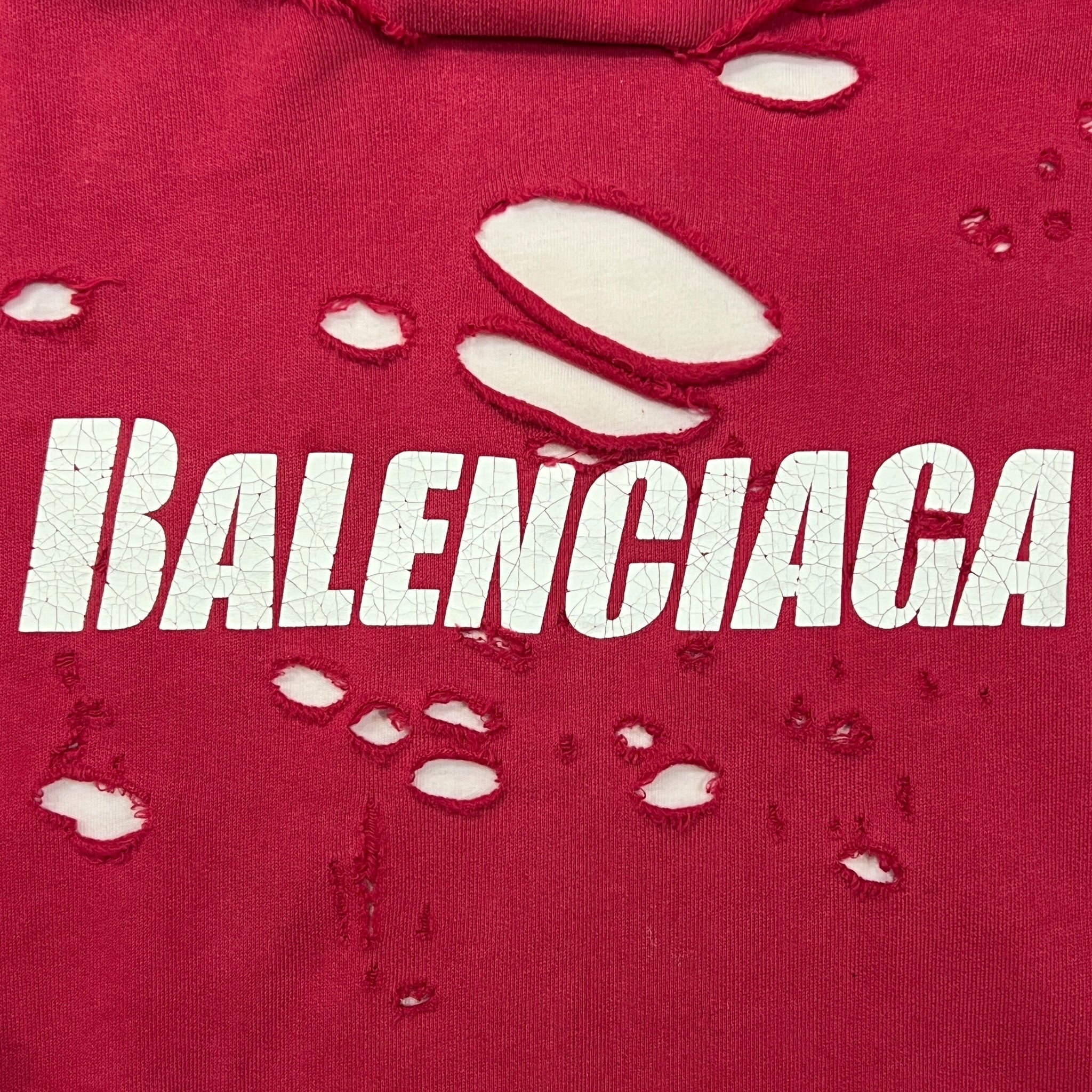 BALENCIAGA 2021 Summer Look36 Destroyed Hoodie