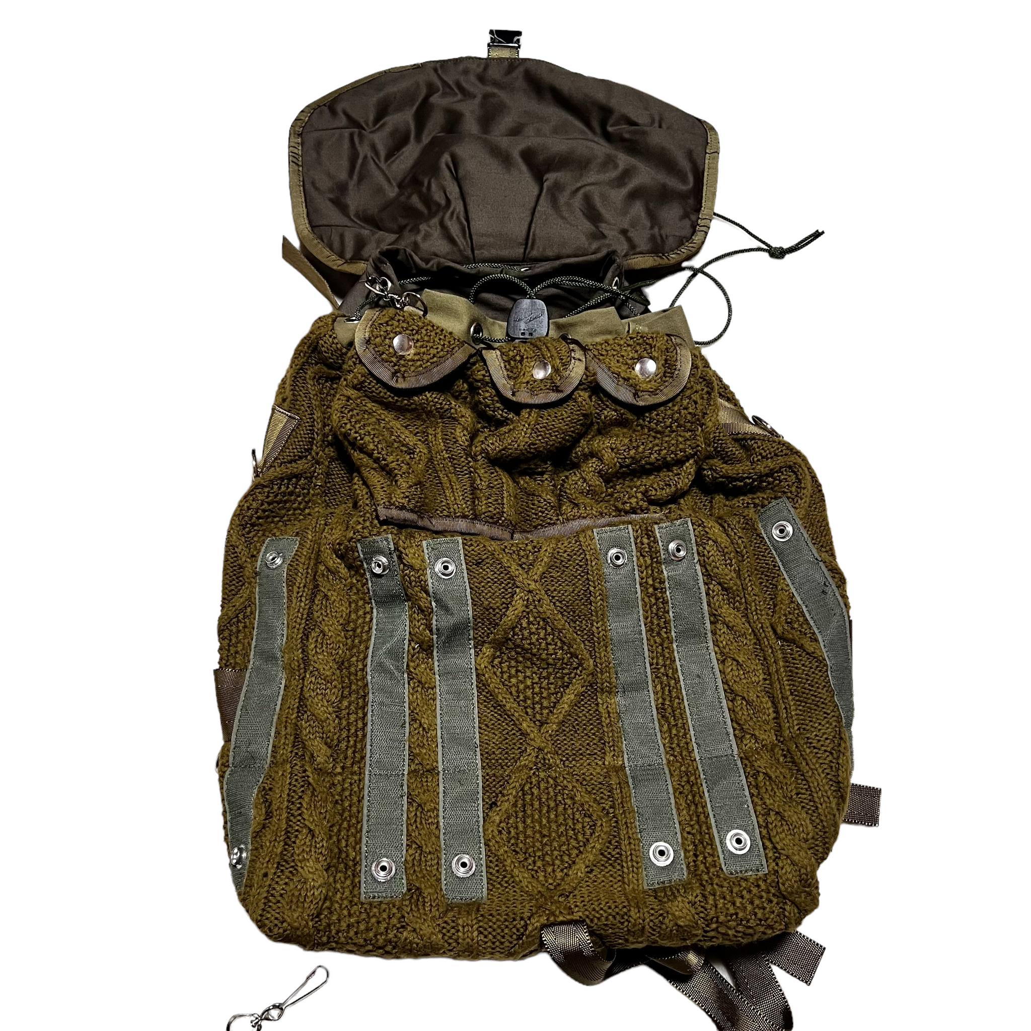 UNDERCOVER 2004AW BUT BEAUTIFUL MODULAR KNIT BACKPACK KHAKI