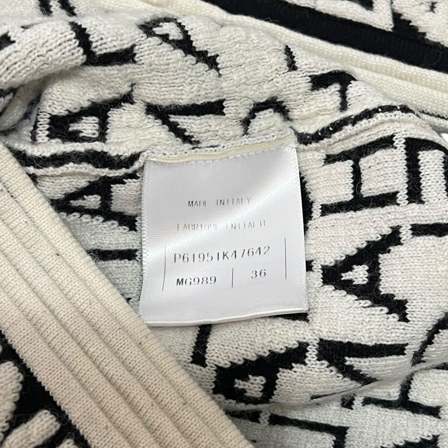 CHANEL Shoulder Open Wool Logo Knit