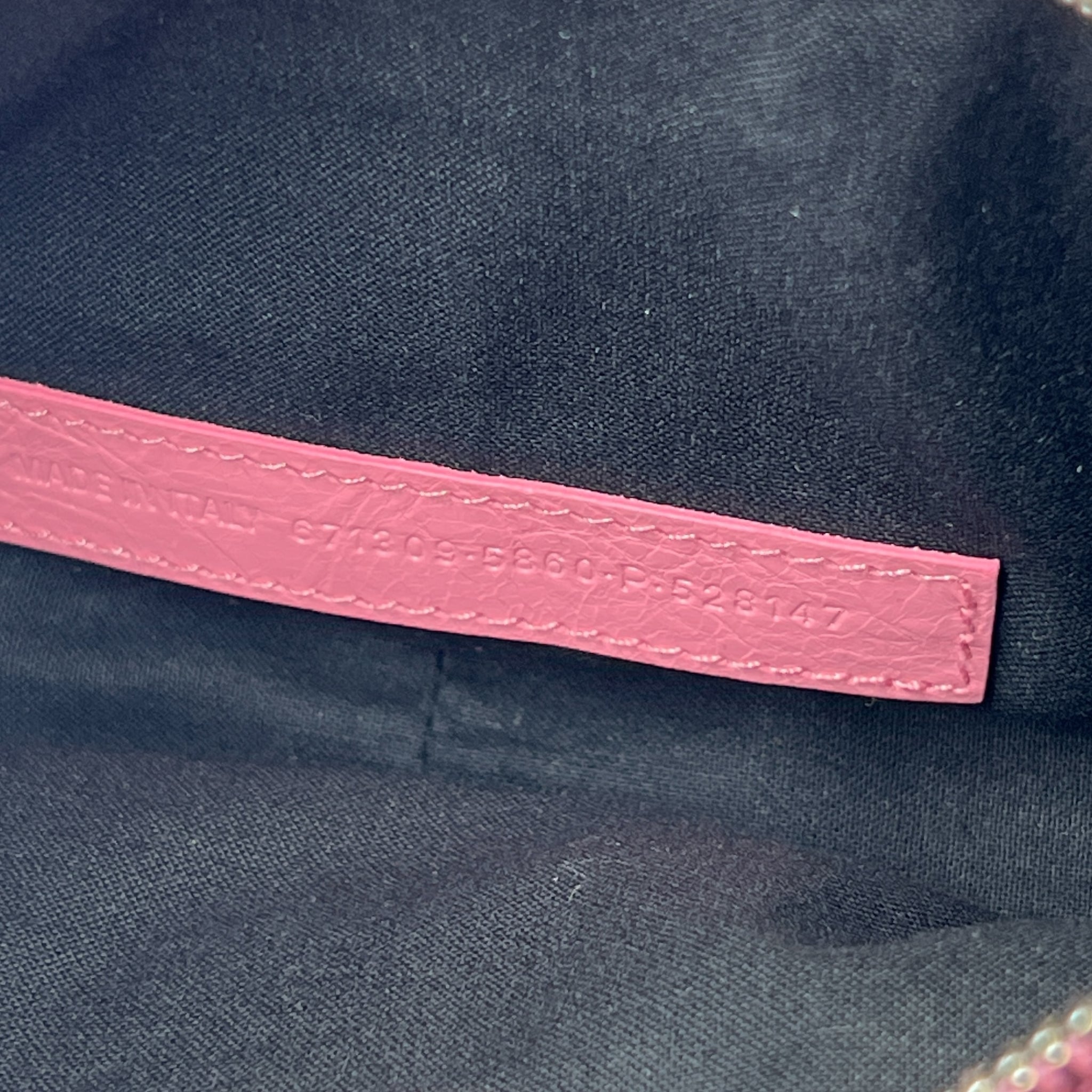 BALENCIAGA 2023SS Le Cagole XS Graffiti On Arena Lamb Shoulder Bag Sweet Pink