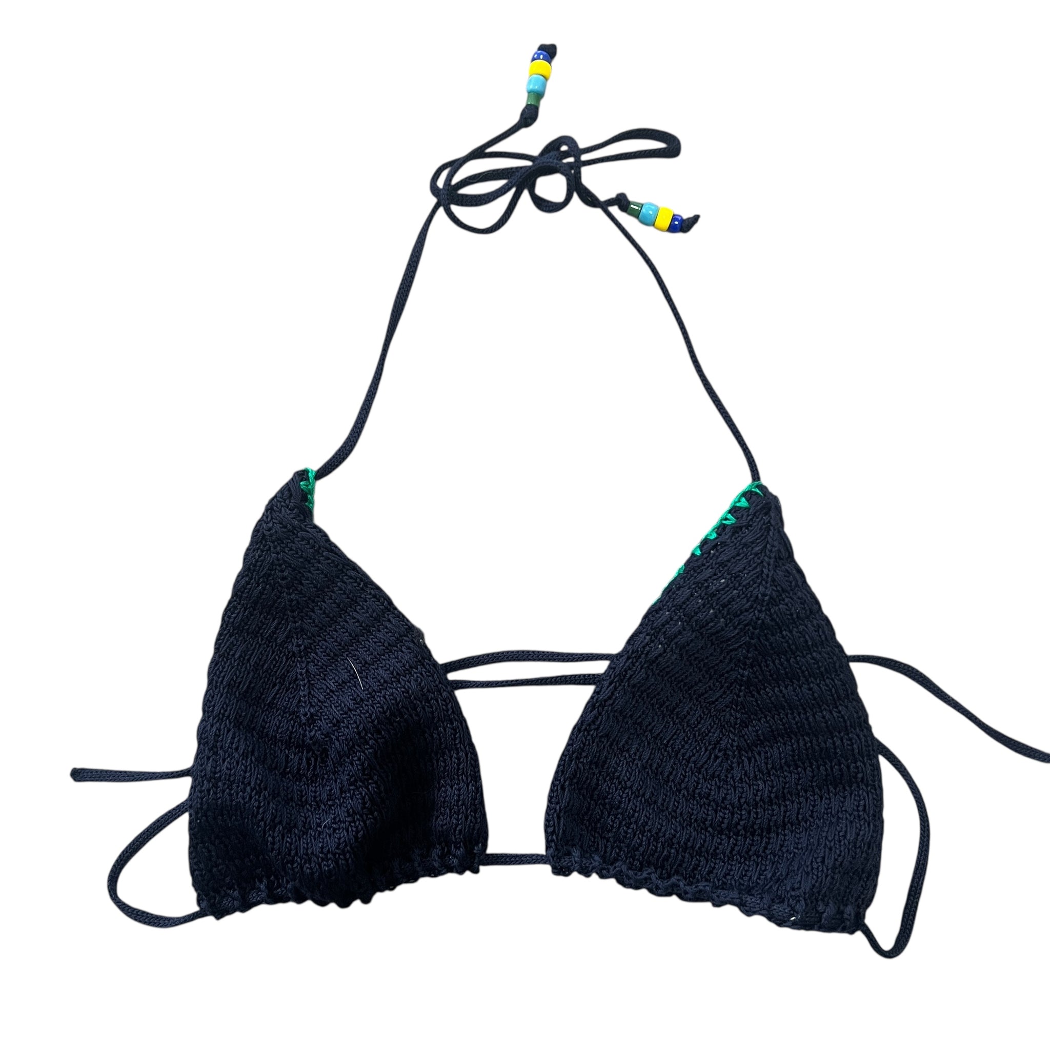 MIU MIU Beads Strap Woven Lace Bikini