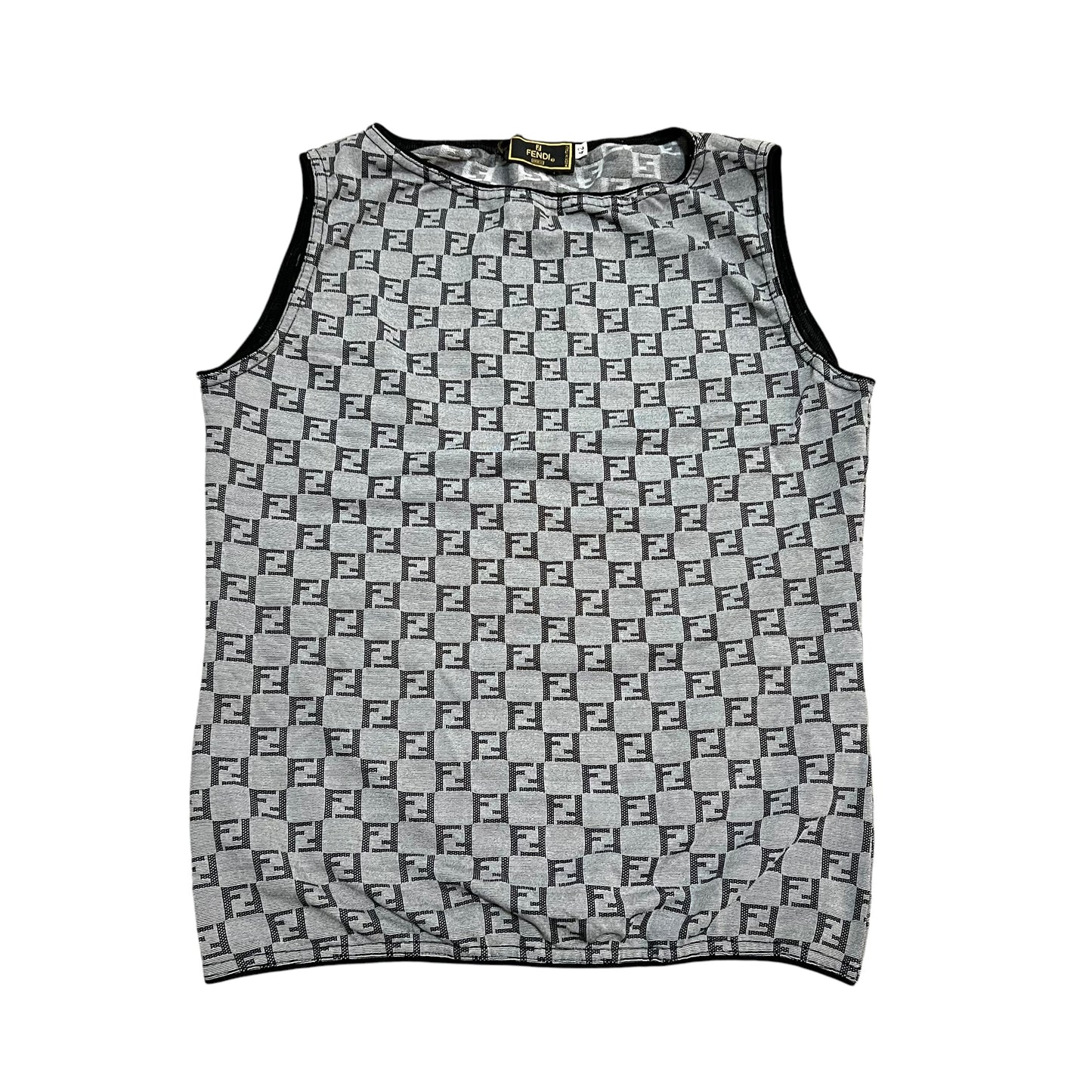 FENDI mare Zucca Patterned All Over Sleeveless Cut and sewn Tank top