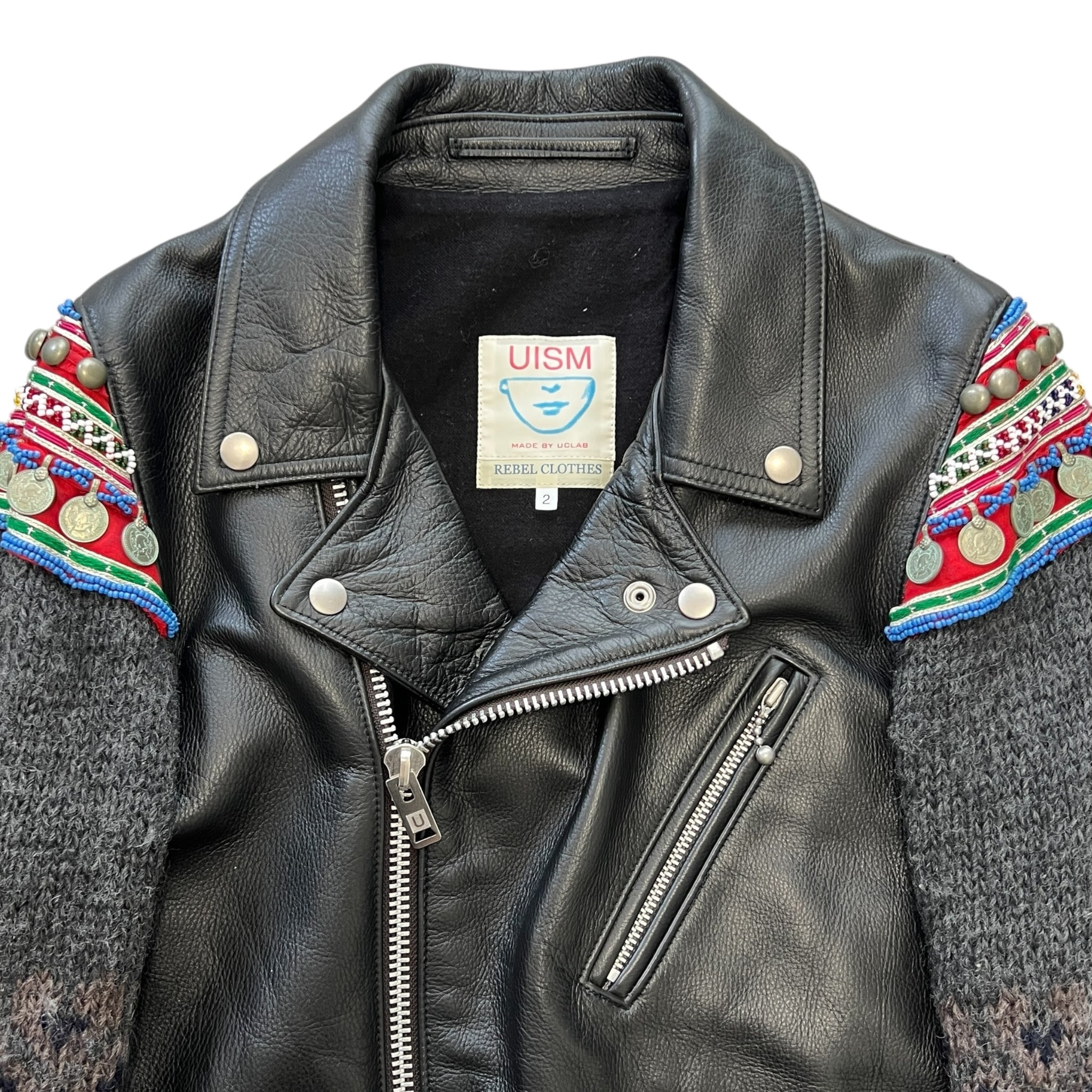 UNDERCOVERISM 2009AW "EARMUFF MANIAC" Knit Sleeve Biker Jacket