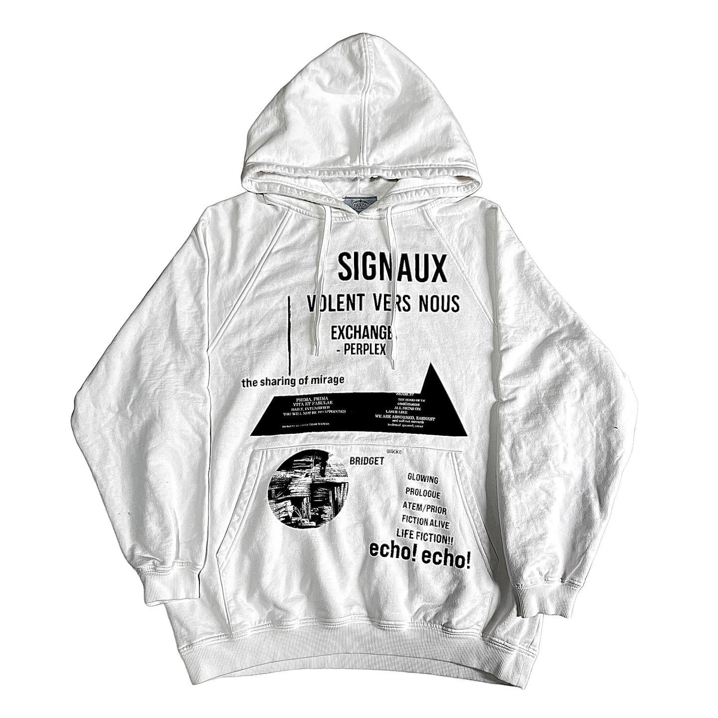 PRADA × RAF SIMONS 2021SS GRAPHIC PRINT OVERSIZED HOODIE PETER DE