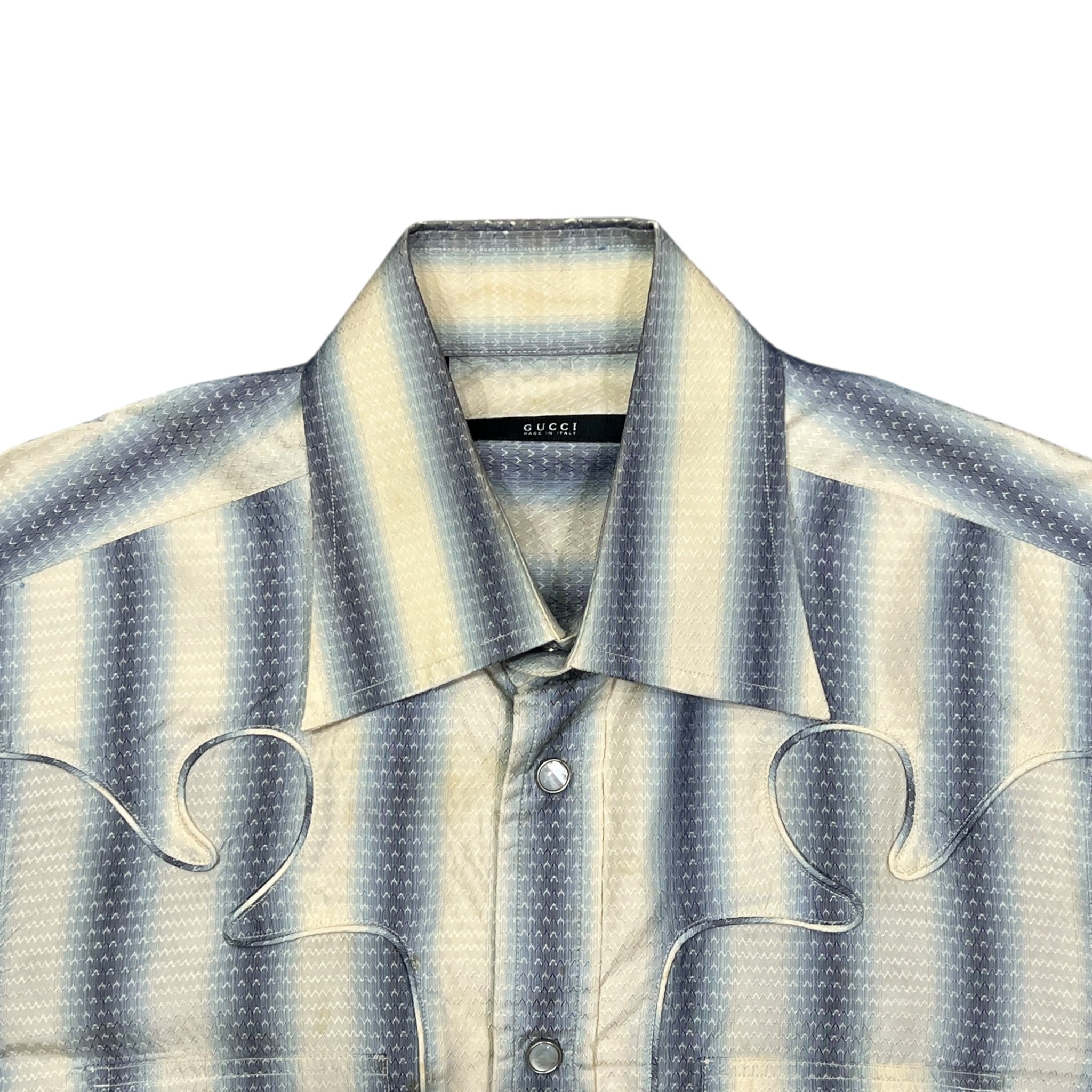 GUCCI ウエスタンシャツ トムフォード GUCCI TOM FORD Stripe Silk Western Shirts – SEVENSTARCLOTHING
