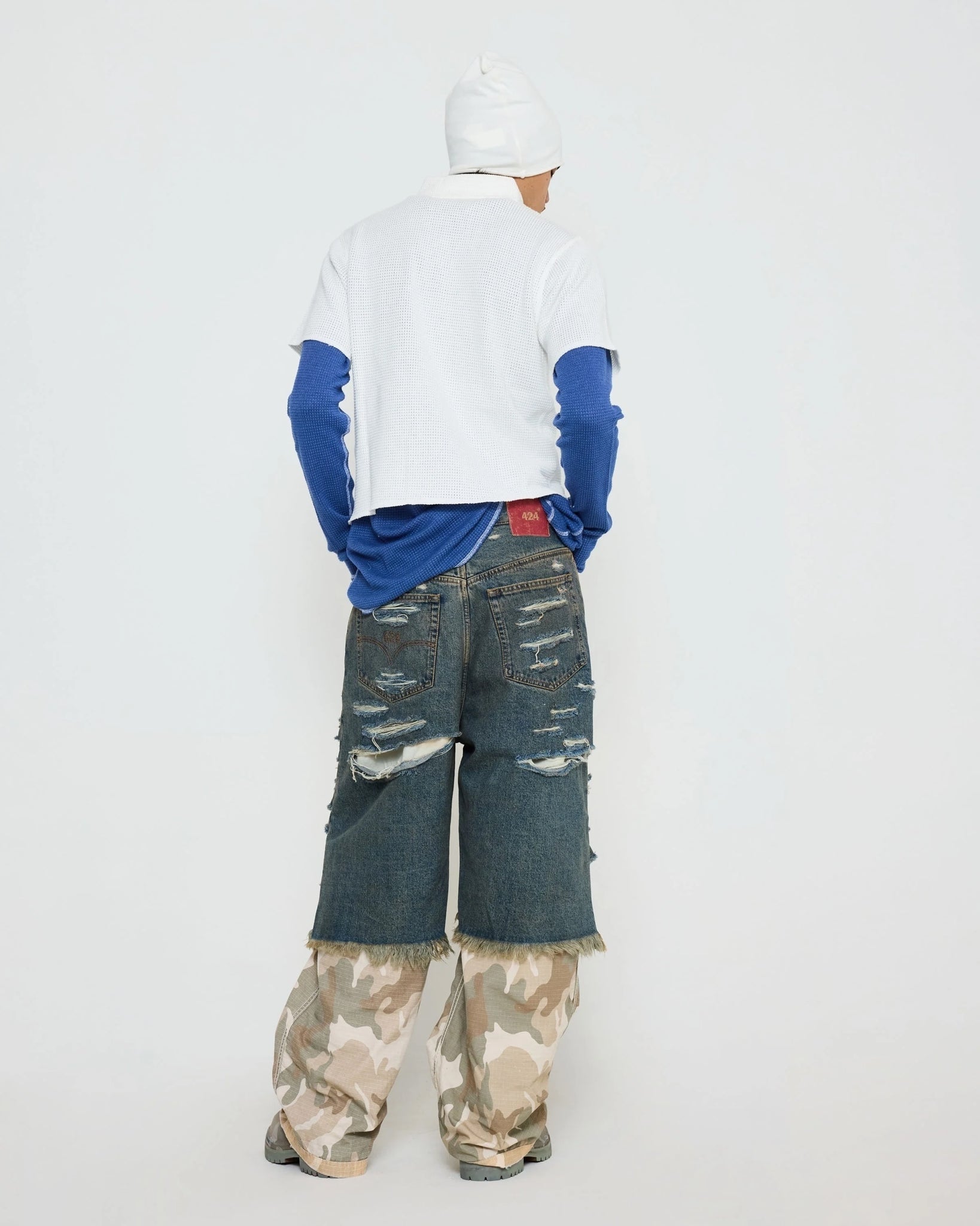 424 “Big Daddy” Destroyed Denim Shorts