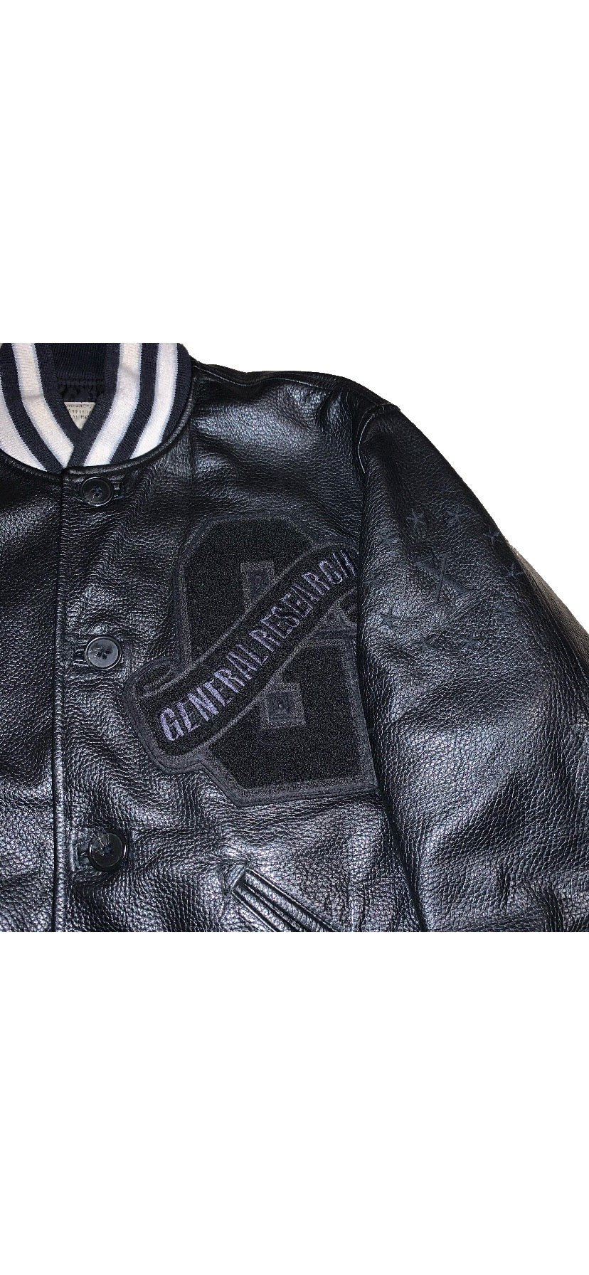 GENERAL RESEARCH 2003AW LEATHER VARSITY JACKET