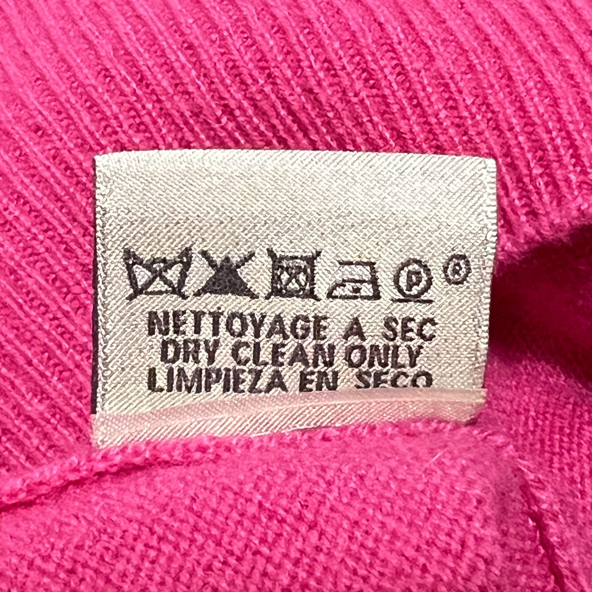 HERMES Cashmere Half Zip L/S Knit Sweater Pink