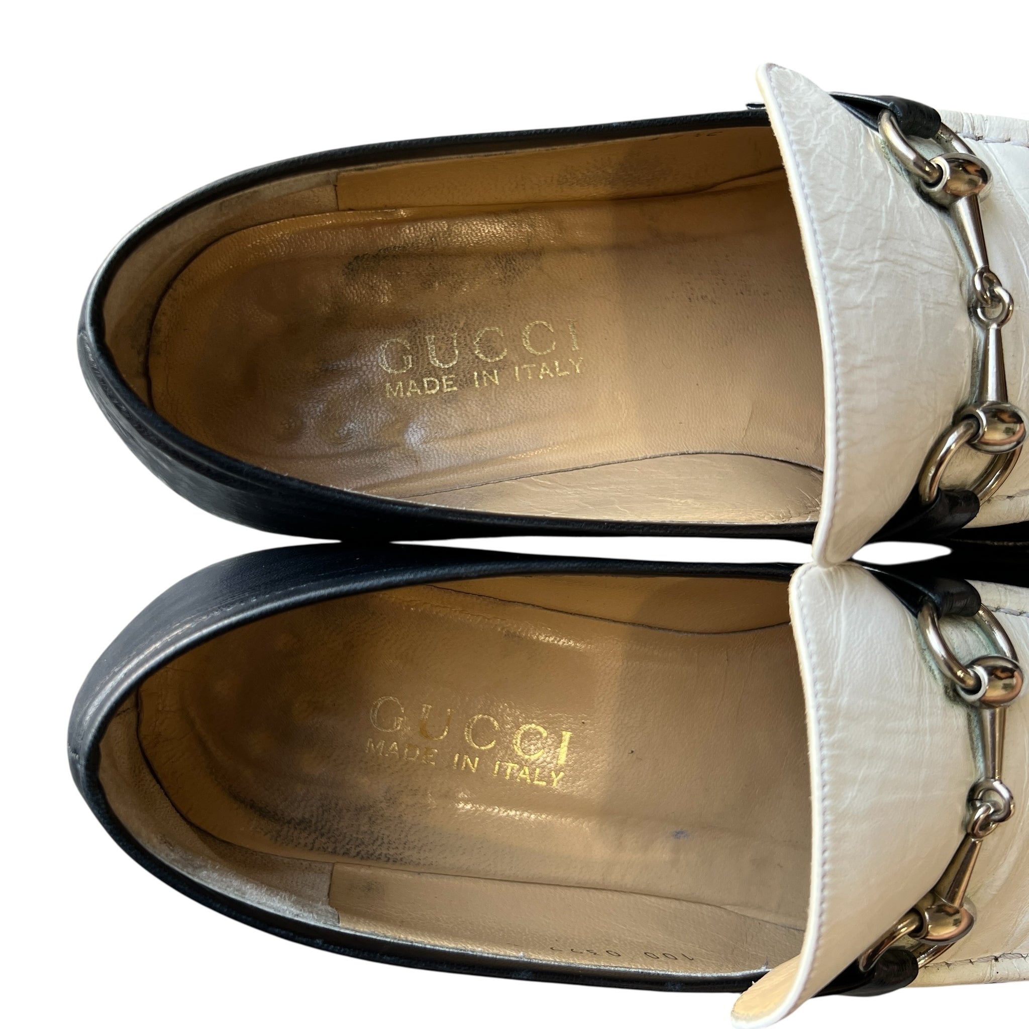 GUCCI Leather Bicolor Horsebit Loafer