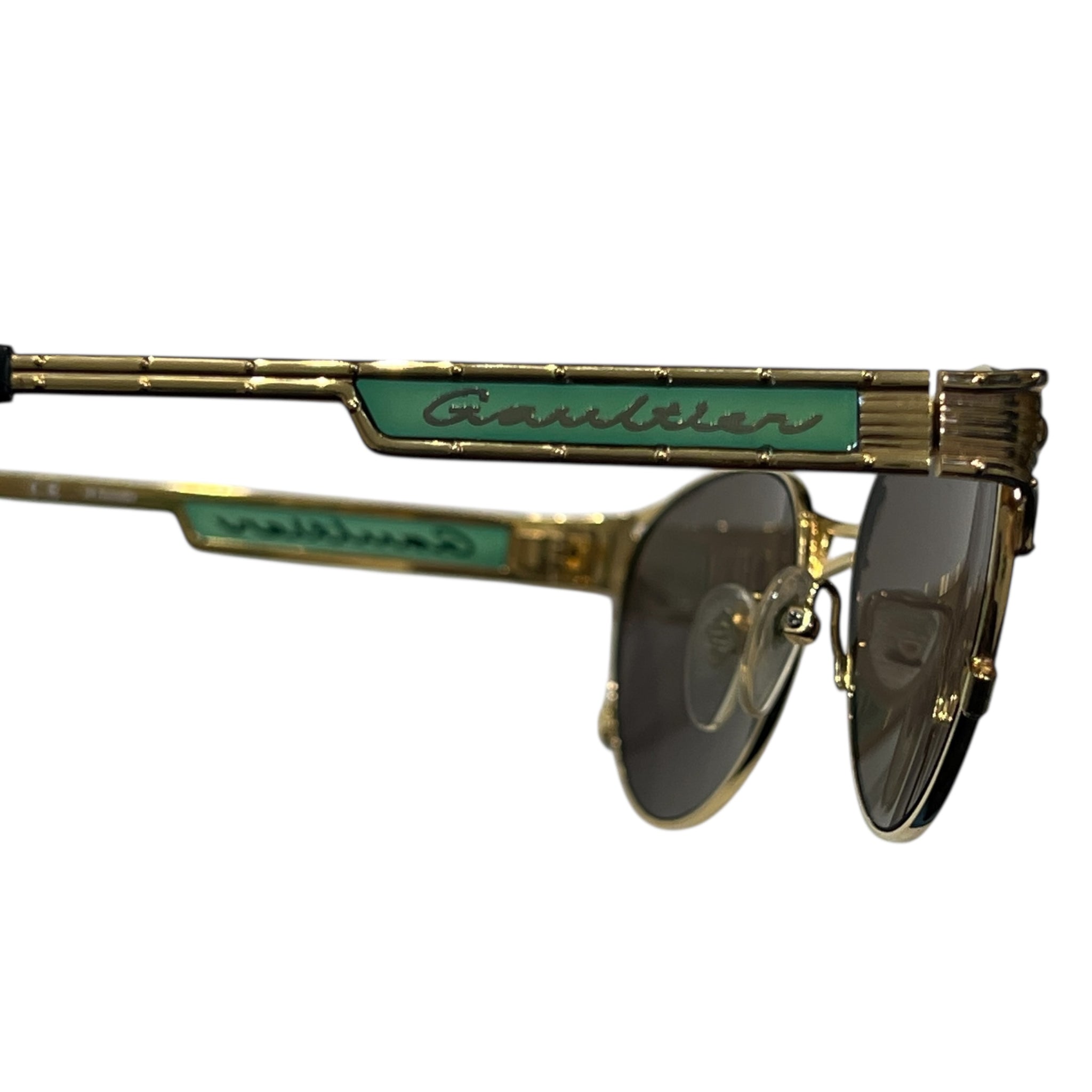 Jean Paul GAULTIER 90's Vintage Sunglasses 56-4179 Logo Metalframe