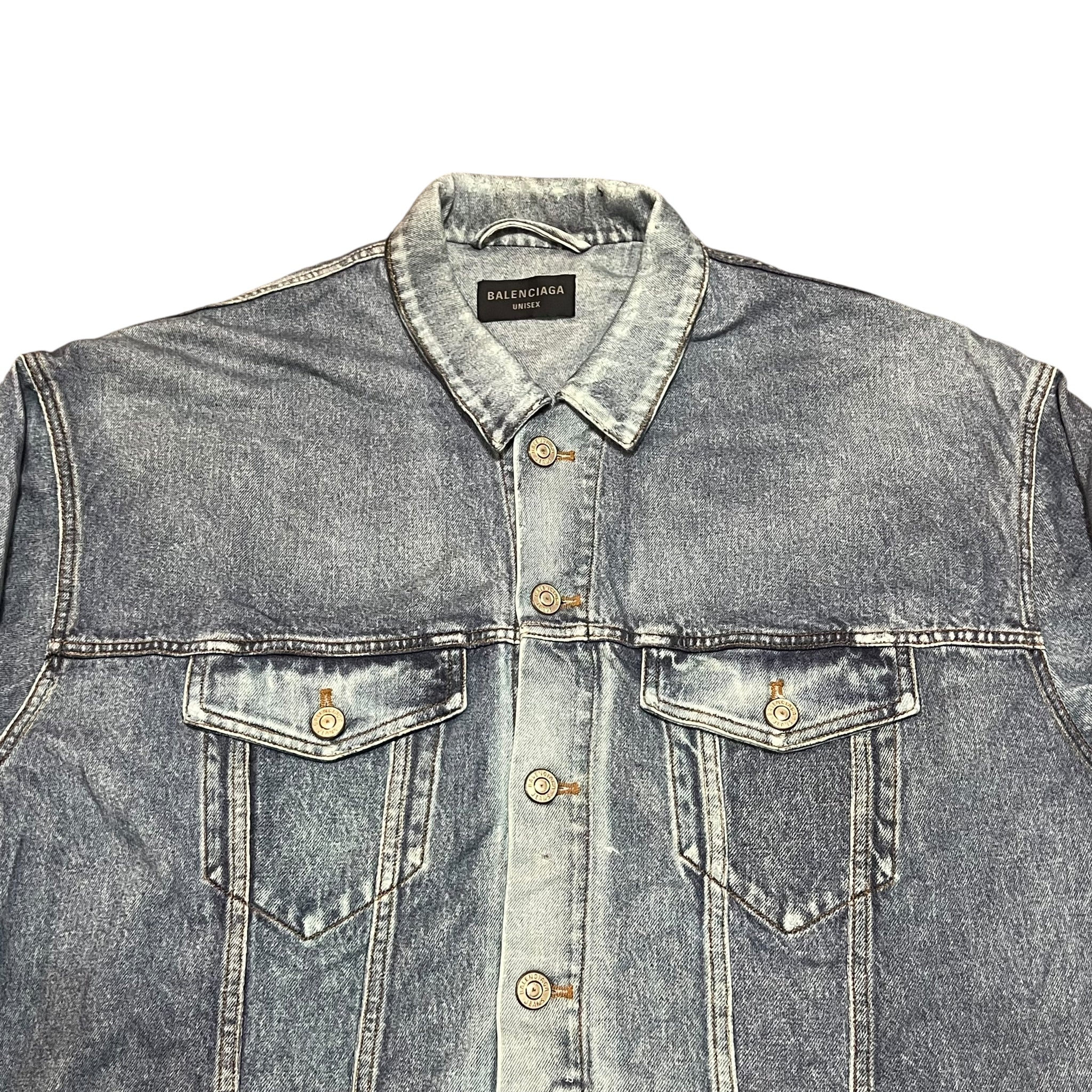 BALENCIAGA 2022AW Trompe l'œil heavy cotton jersey denim jacket