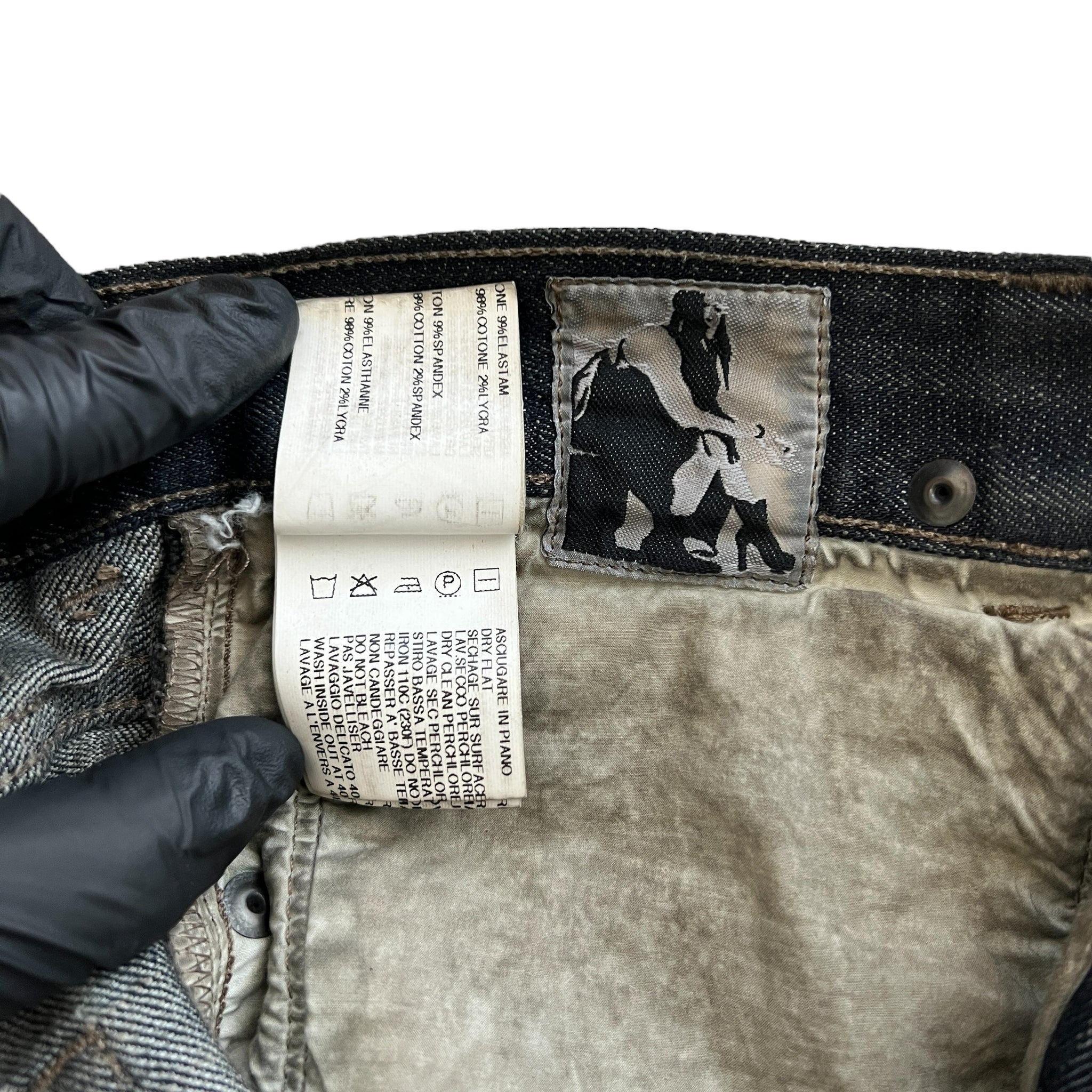 RICK OWENS DRKSHDW Vintage Effect Overdyed Cropped Denim Pants