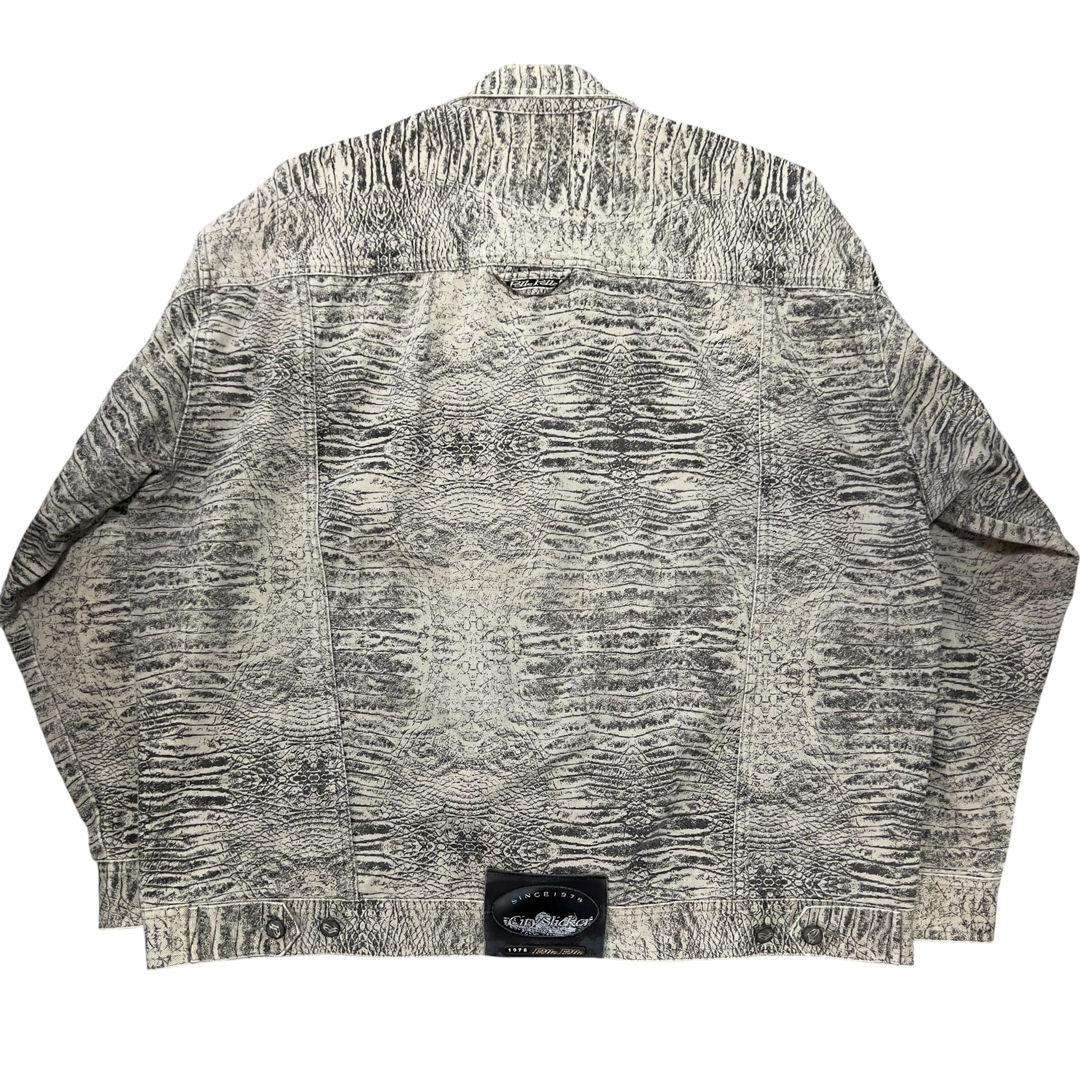 PELLE PELLE By MARC BUCHANAN 90s CROCONIM Crocodile Print Denim Jacket