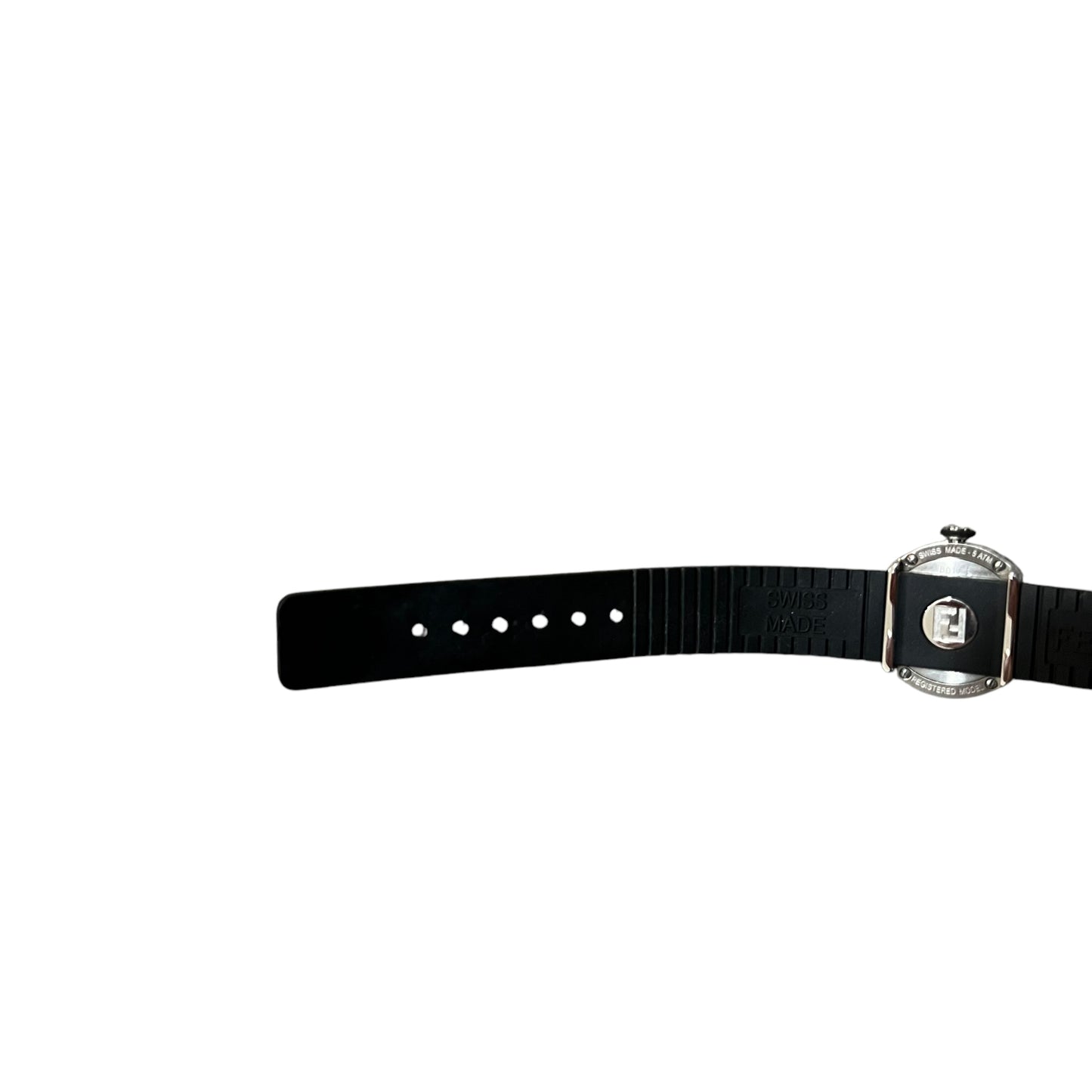 FENDI FF Zucca Logo hemisphere Leather Belt Watch