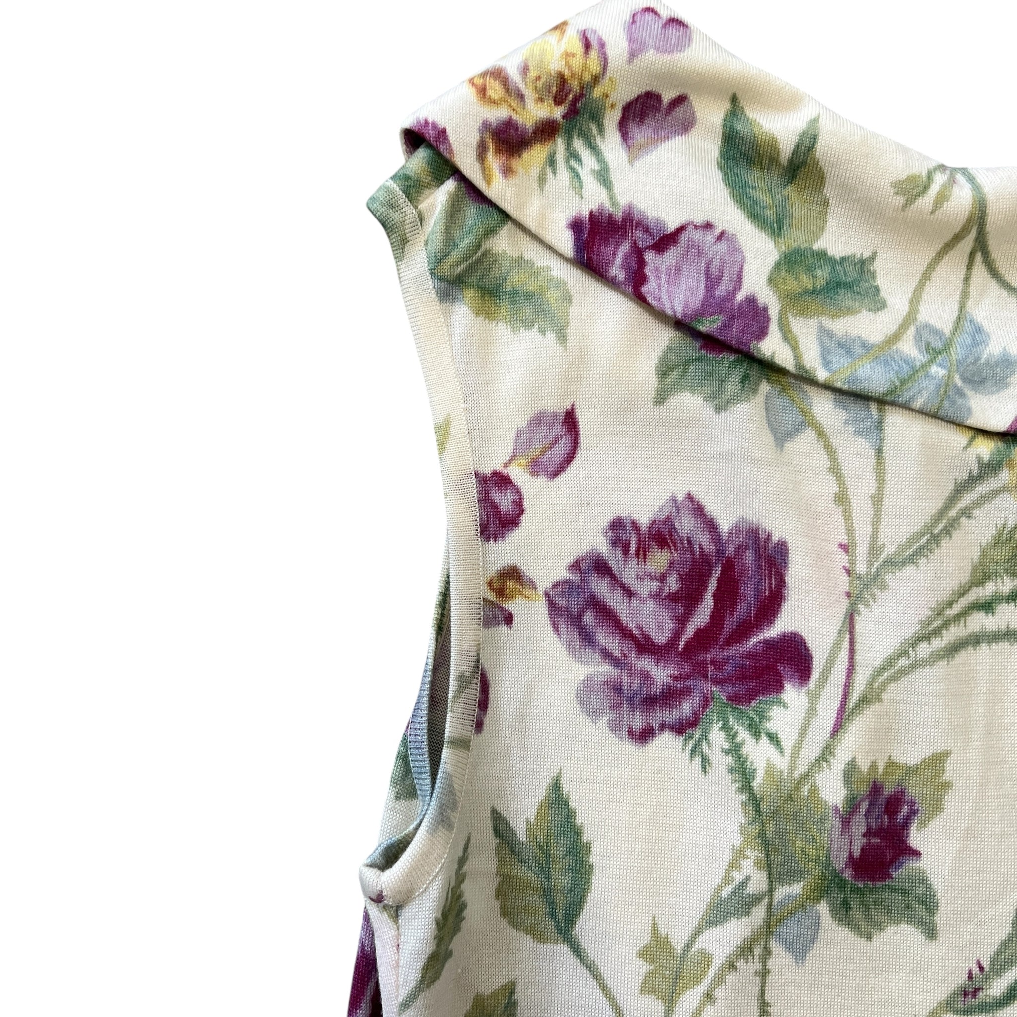 Christian Dior × John Galliano 2008AW Floral Print Wool-Silk-Cashmere Sleeveless Top