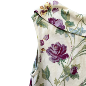 Christian Dior × John Galliano 2008AW Floral Print Wool-Silk-Cashmere Sleeveless Top