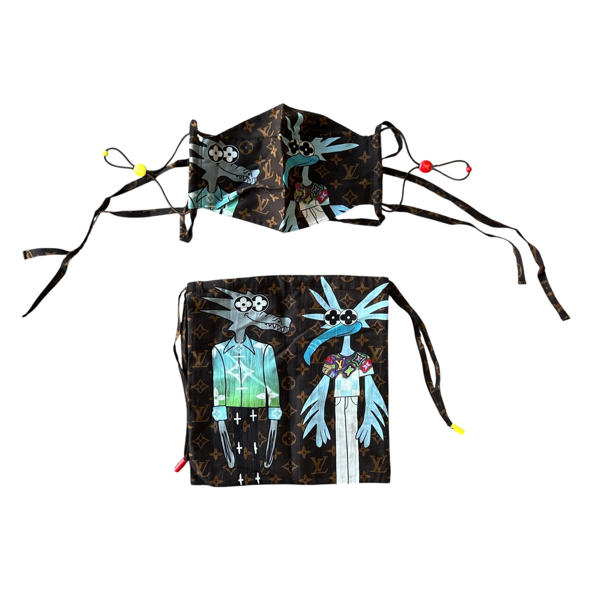 LOUIS VUITTON LV² NIGO Animated Monogram Scarf & Mask Set